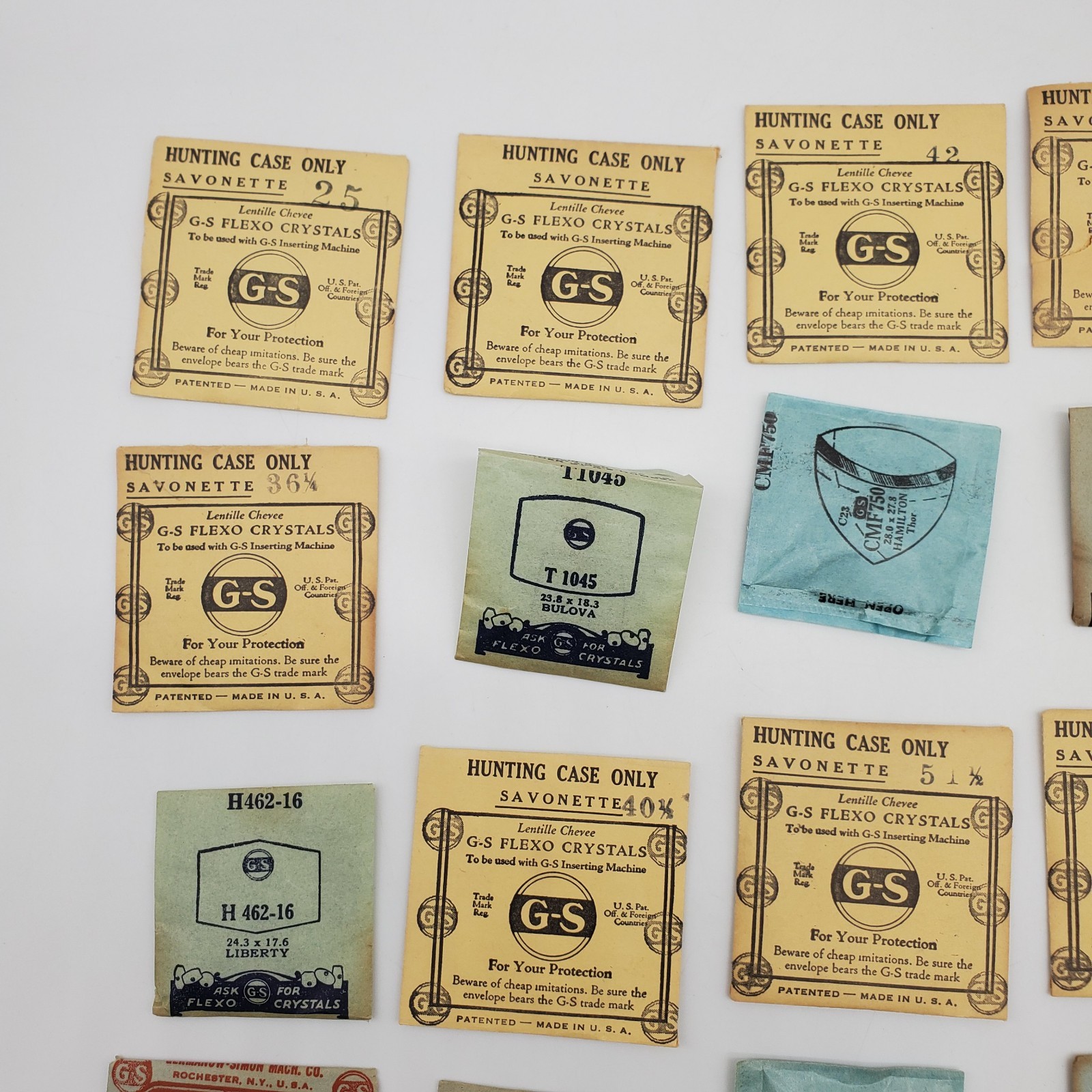 Lot of 50 G.S. Watch Crystals for Various Watch Maker NOS Various Sizes #45