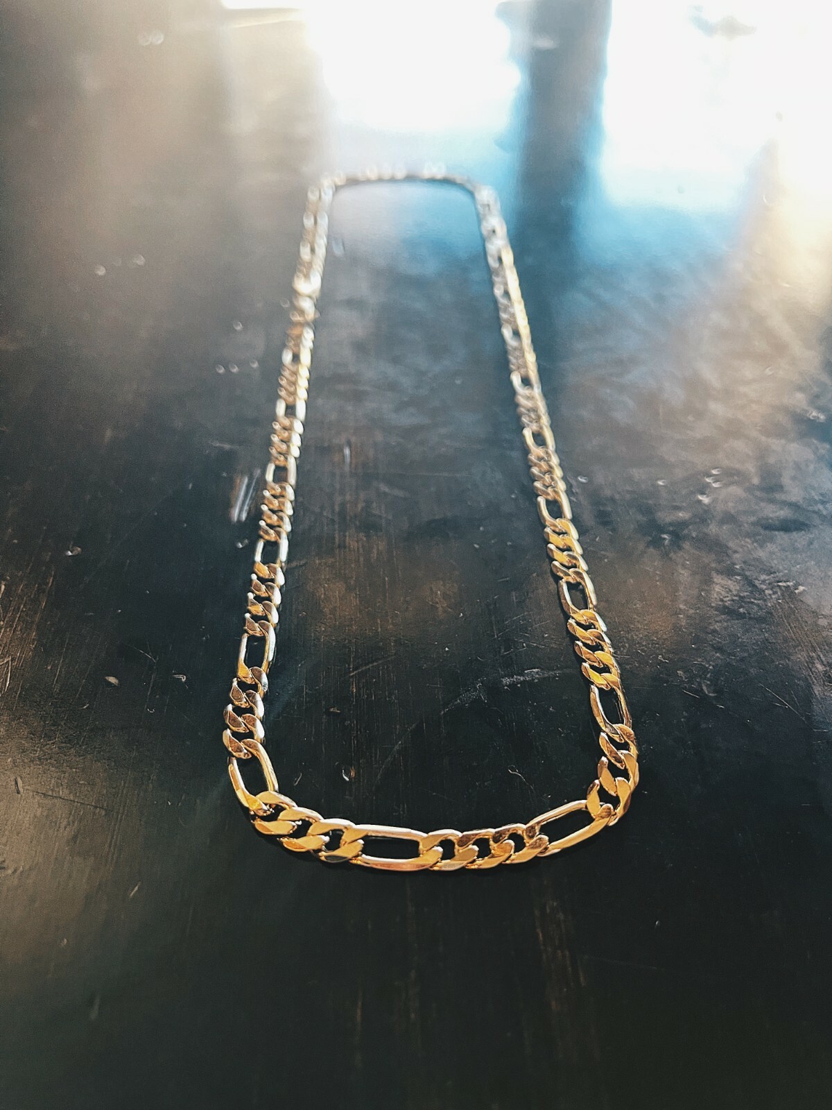 Men’s 14k Gold Stamped Figaro Chain 24 Inches ” 5mm Triple Plated Necklace