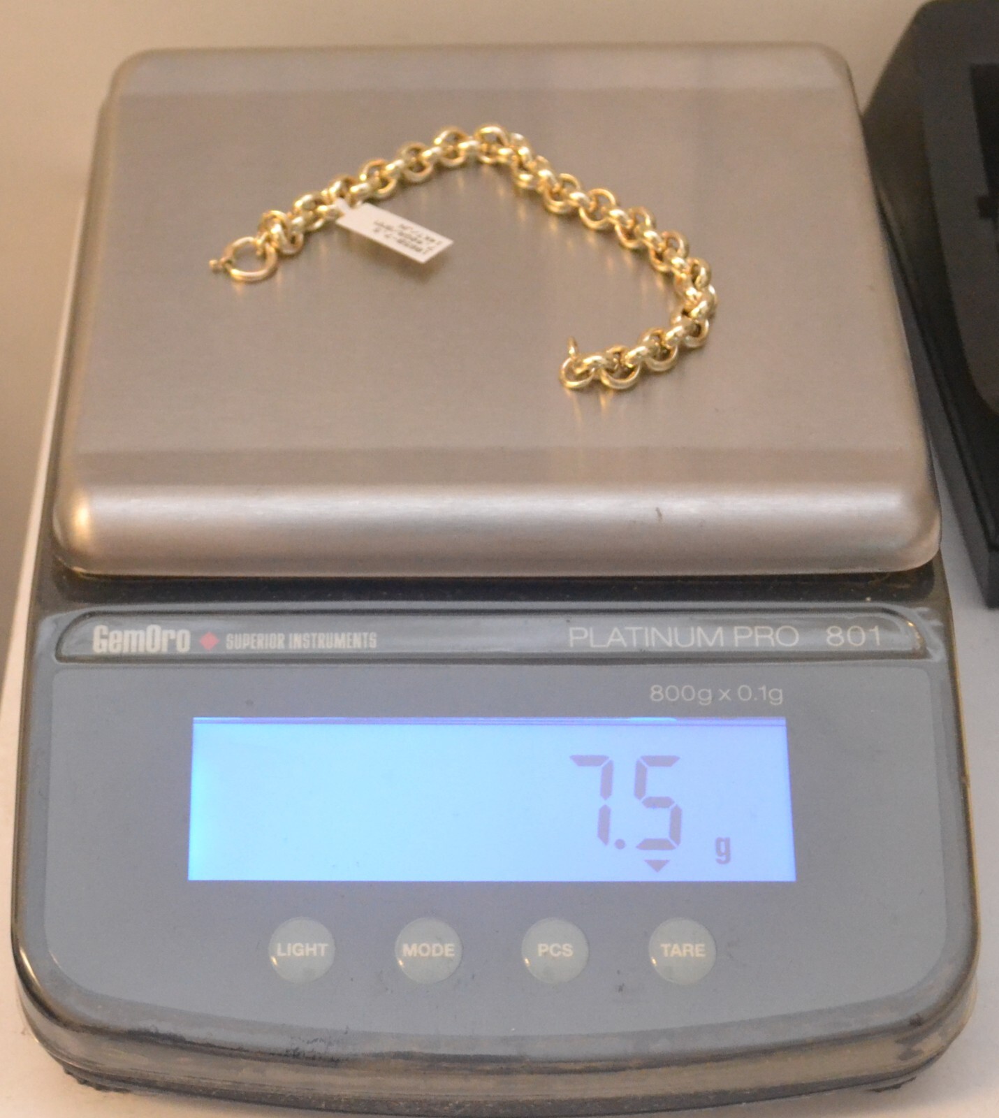 14k Yellow Gold Rolo Link Hollow Chain Bracelet 7.5 inches 8.8 mm 7.4 Grams