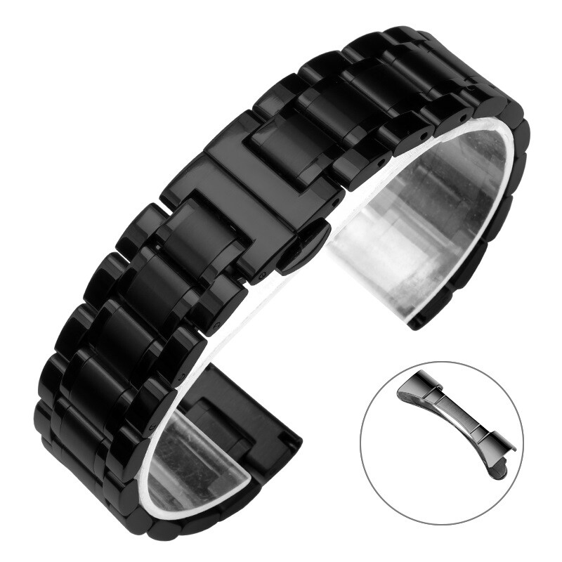 20/21/22mm Metal Watch Strap Stainless Steel Band Bracelet w Butterfly Buckle