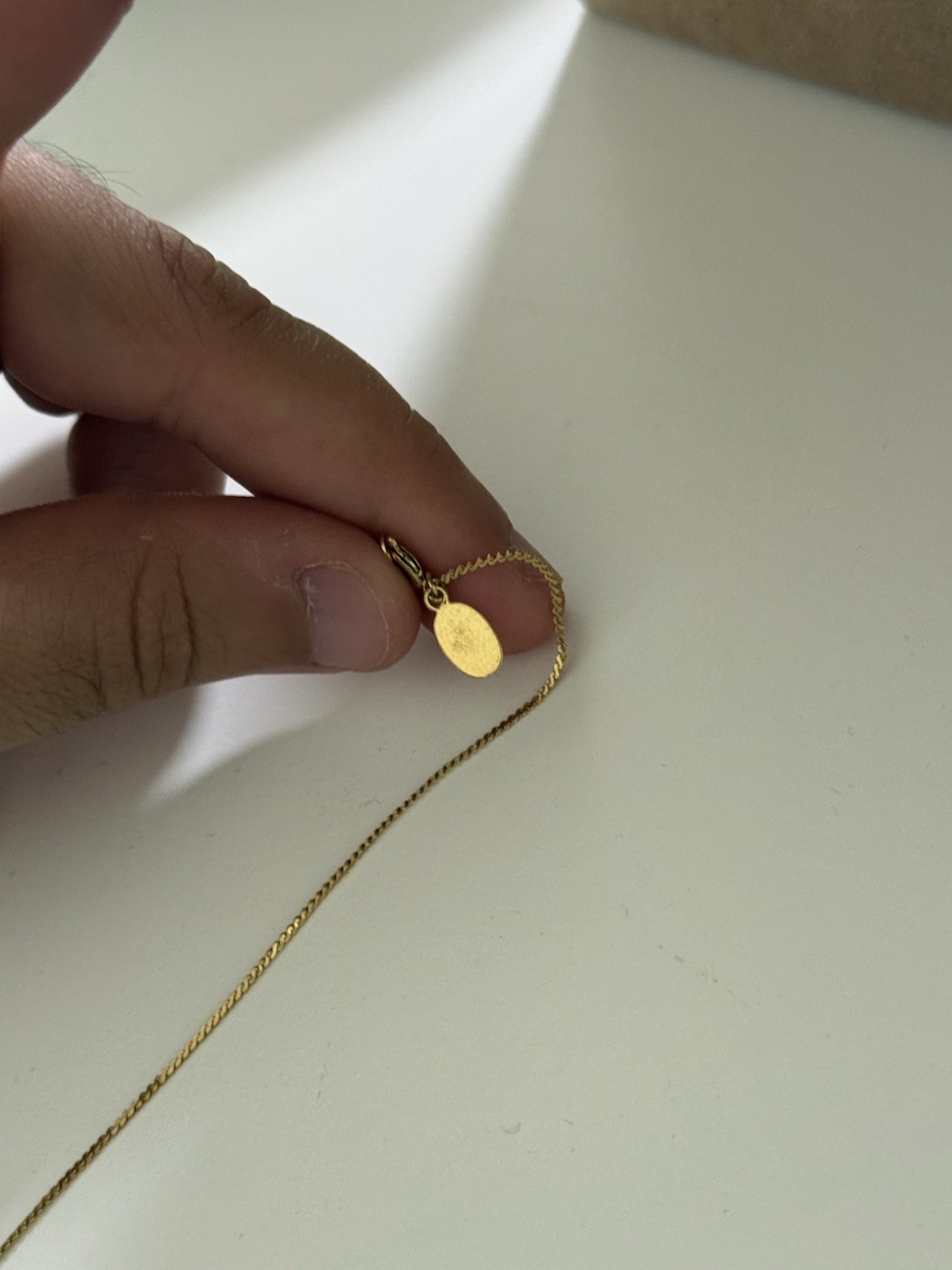 GIVENCHY G Logo Rhinestone Gold Tone Pendant Necklace 15”