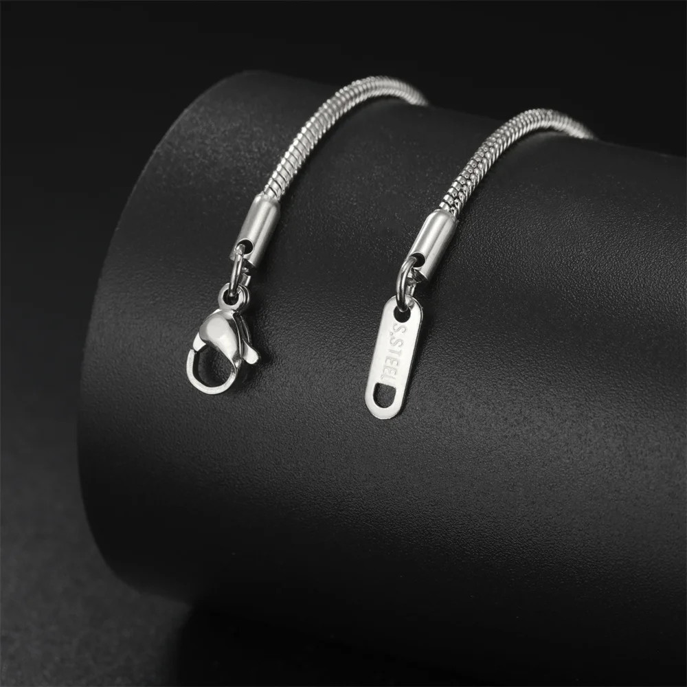 Snake Chain Necklace Stainless Steel 0.9mm 1.2mm 2mm 40-60cm Women Jewelry
