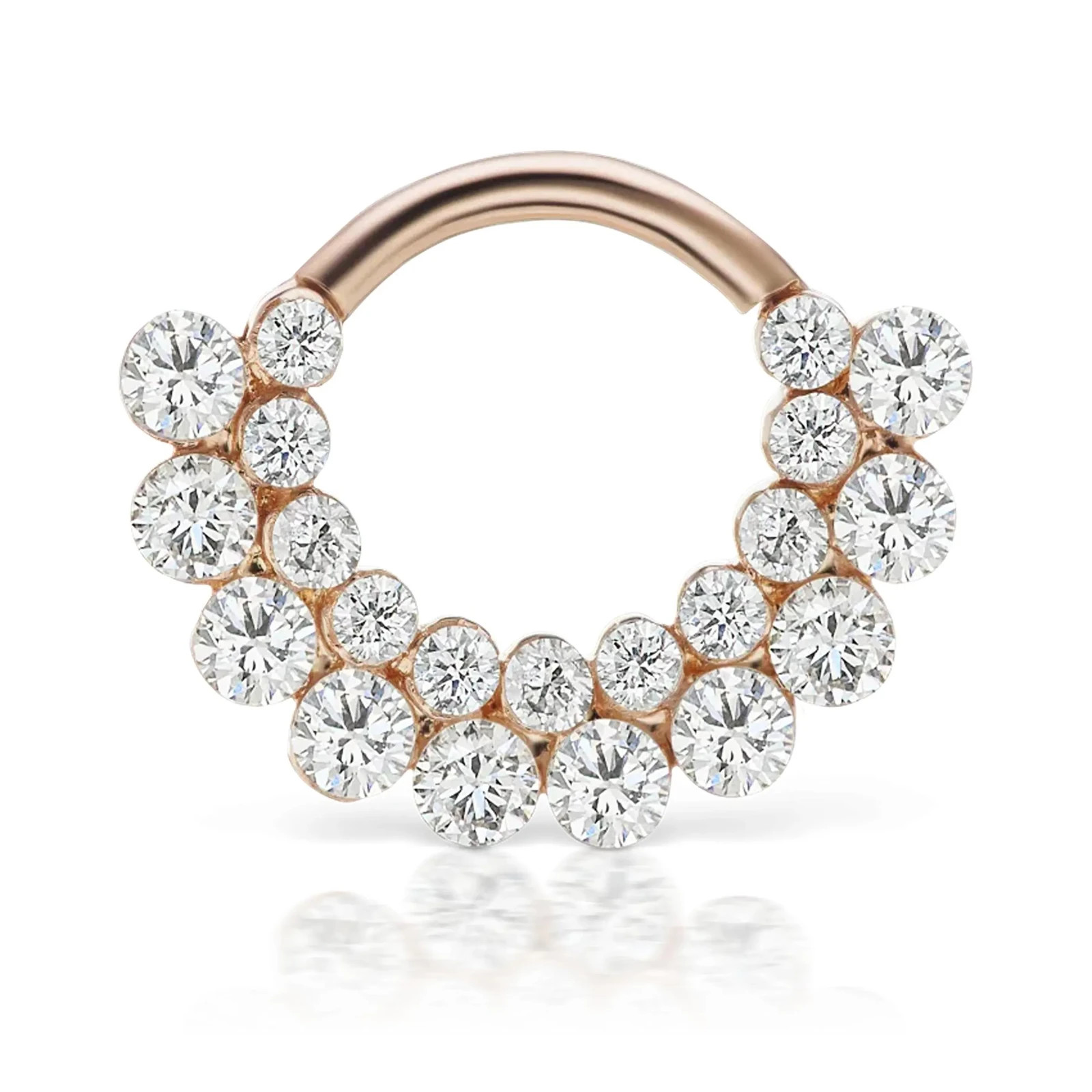 925 Sterling Silver Moissanite Clicker Huggie Hoop Helix Earrings