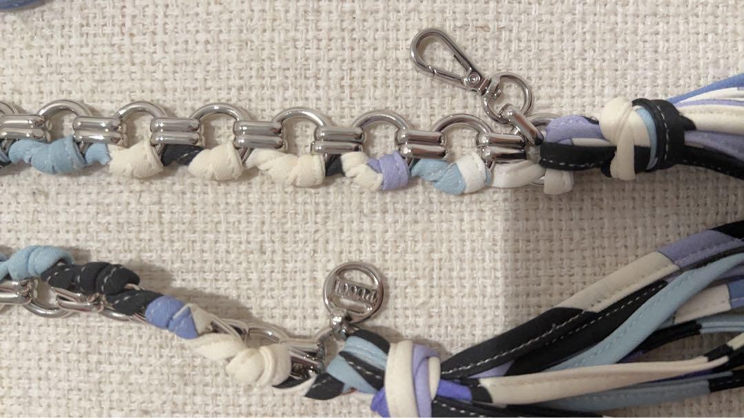 New Emilio Pucci Belt & Bracelet 2-Piece Set Blue Base Rare Cord Unused