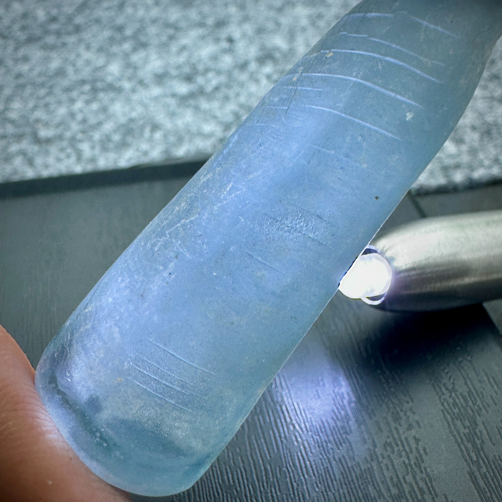 LAB CREATED 29 GRAM SWISS BLUE SPINEL # 106 ROUGH (Full Boule) GEMSTONE