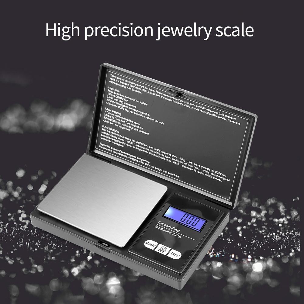 Mini Jewelry Scale 0.01g Electronic Stainless Steel Digital Pocket Scale Gold Gr