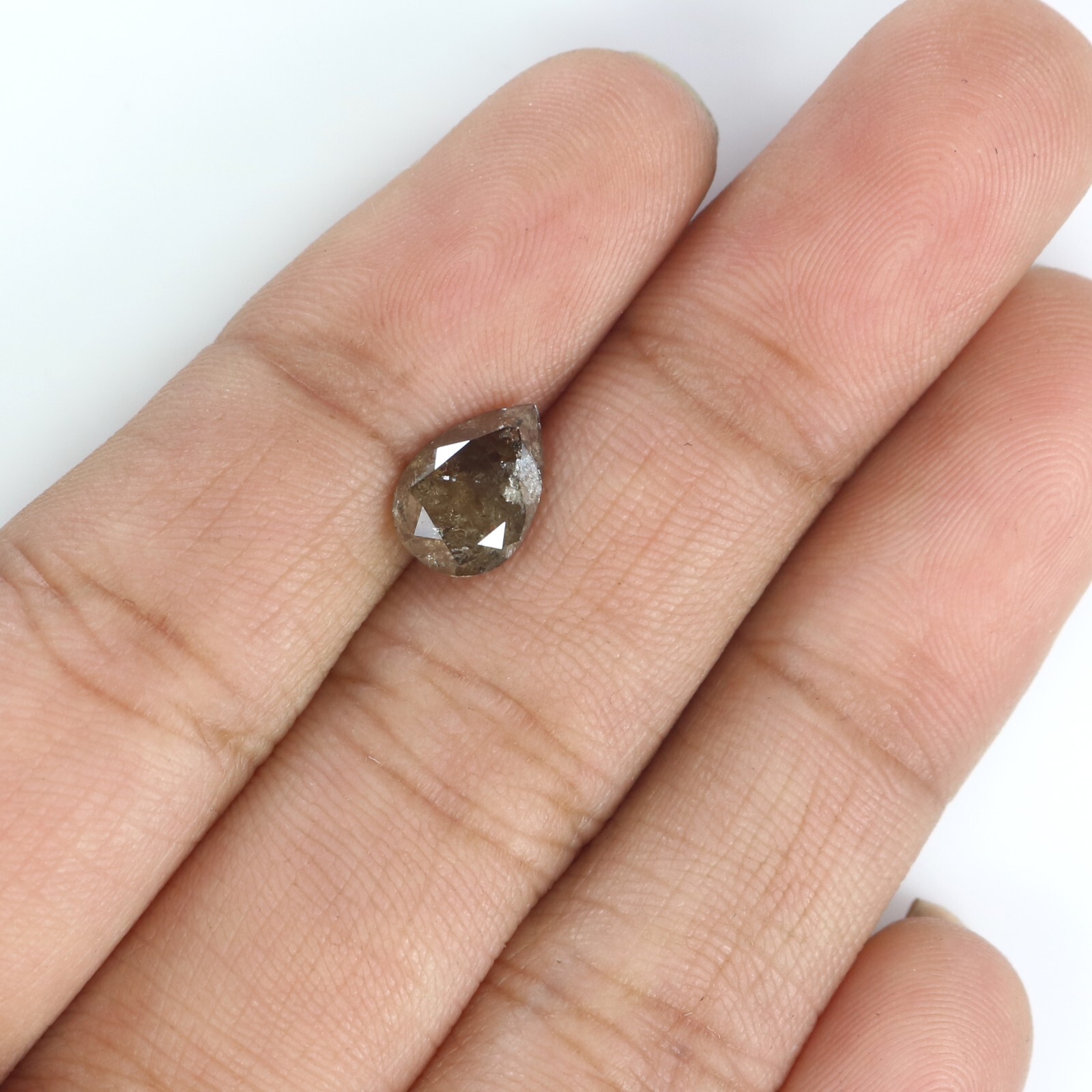 1.55 Ct Natural Loose Pear Shape Diamond 9.05 MM Brown Color Pear Diamond NQ801