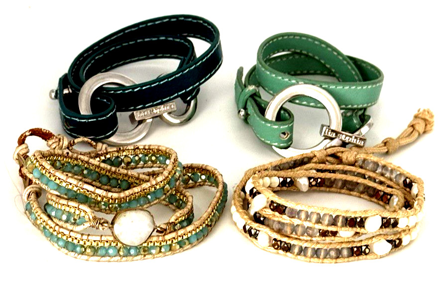 Lot of 4 Designer Nakamol ~ Katie Soleil ~ lia sophia Boho Wrap Bracelets