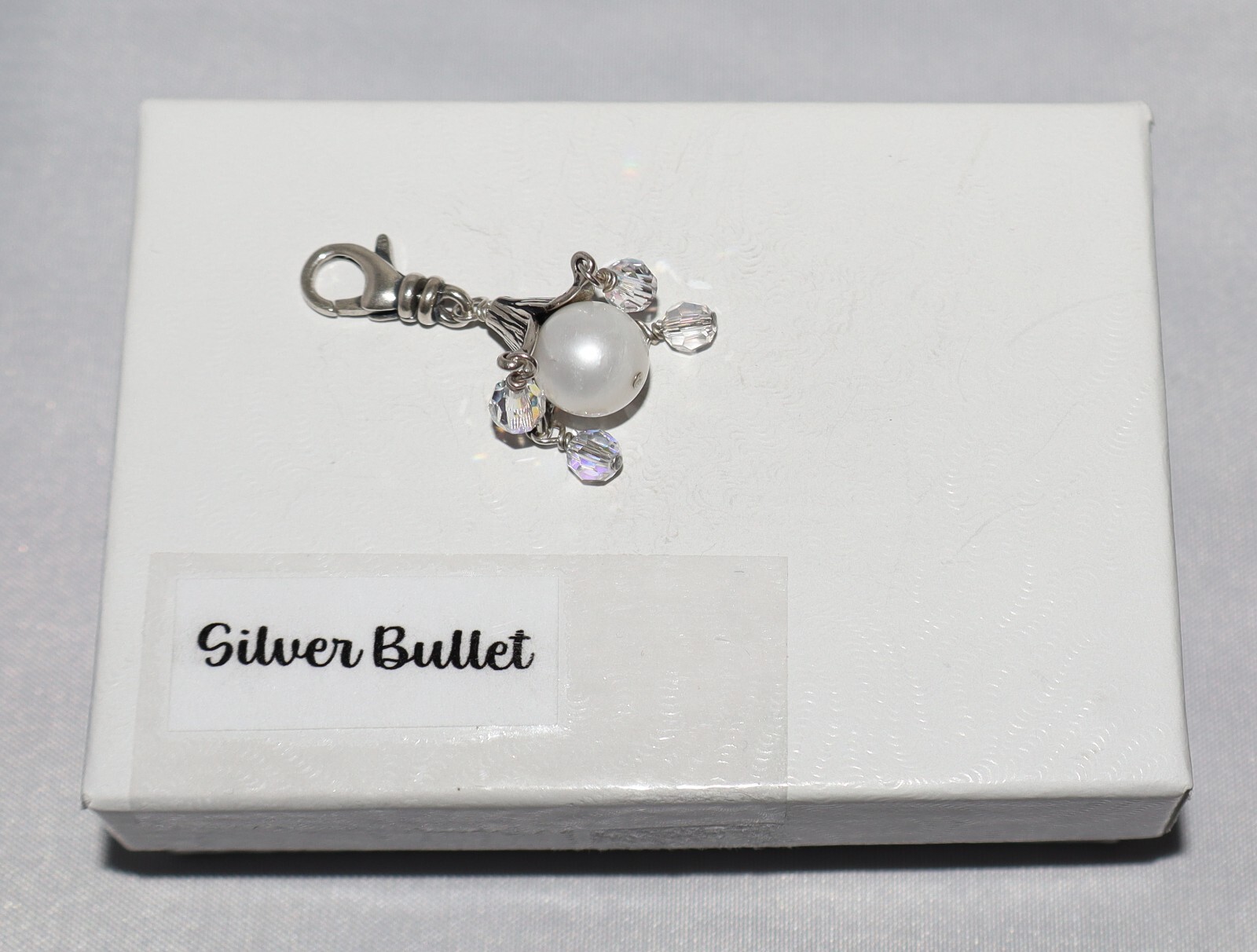 Silpada Sterling Silver Bliss Bits Pearl and Crystal Clip On Charm C2540