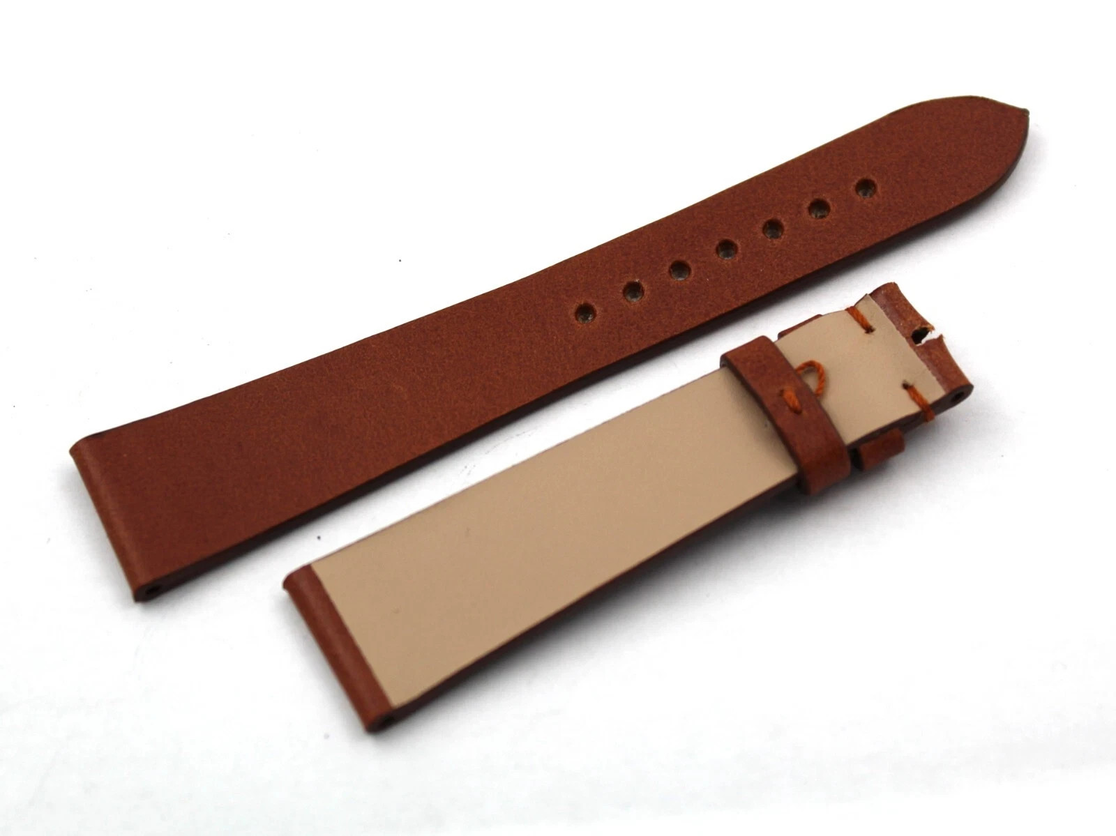 Brown leather watch strap 20/16mm made with excellent leathers Made Italy