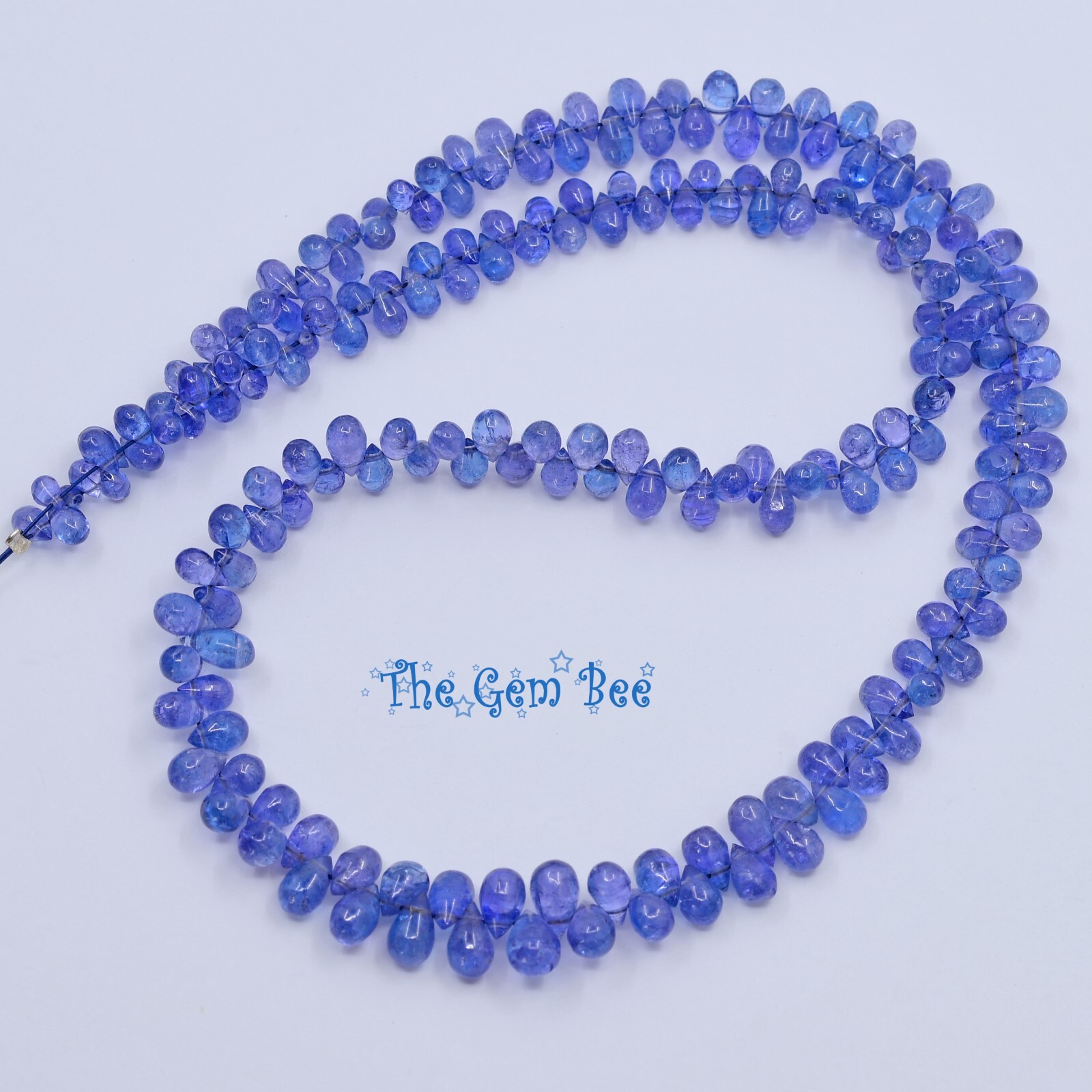 Gem Grade Tanzanite Smooth Full Teardrop Briolette Bead 16 Inch Strand