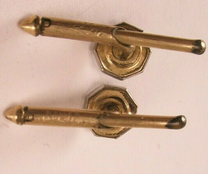 SINGLES(2) 1/4″ Gray Octagon MOP Larter Sons RGP Vintage Formal Tux Studs c209