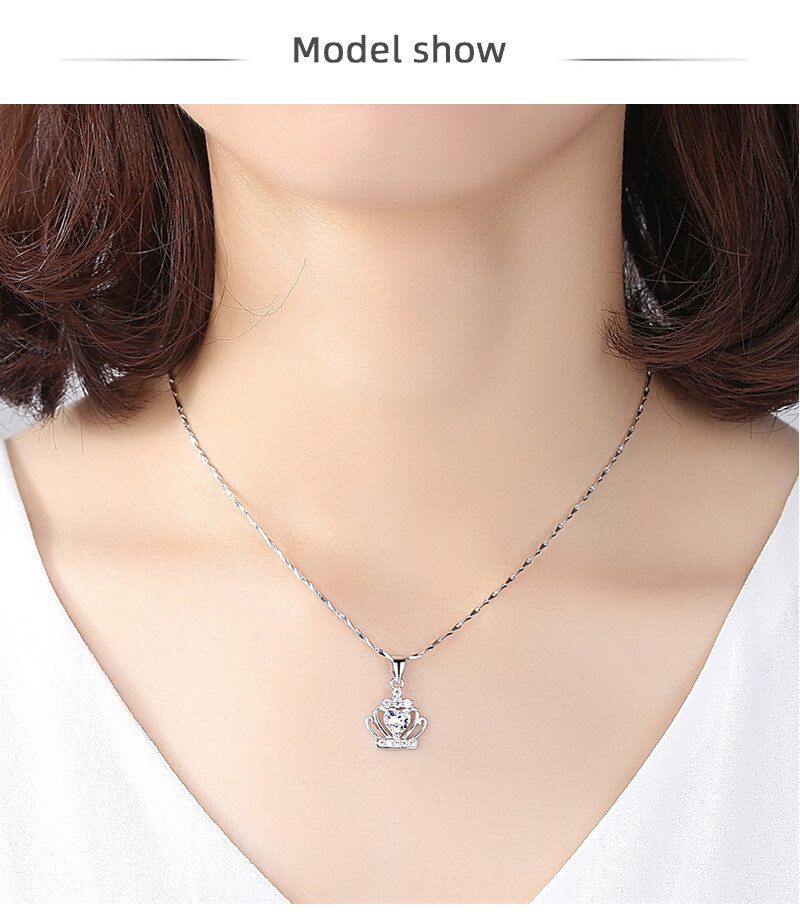 To My Mom Necklace, 925 Silver crown Necklace, Mother’s day gift from kids.