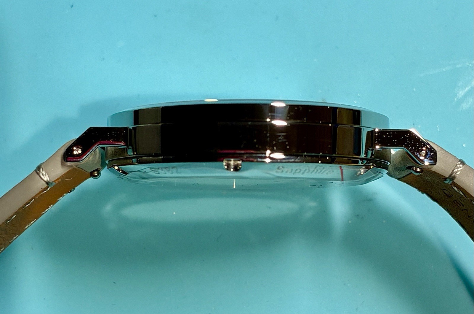 SEESTERN 38MM SMALL SECONDS MINIMALIST BAUHAUS STYLE AUTO SEAGULL LIGHT BLUE NEW