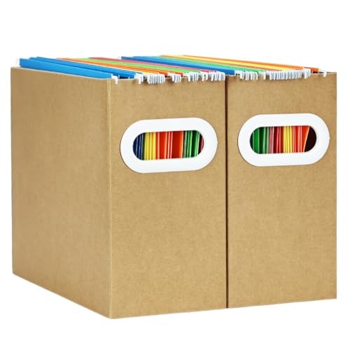 Hanging File Organizer, Cardboard File Folder Letter Size – 2 Packs Brown
