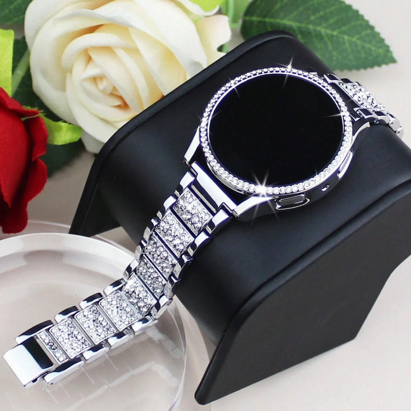 Diamond Strap +Case for Samsung Galaxy Watch 4 5 6 7 40mm 44mm Band Cover Bumper
