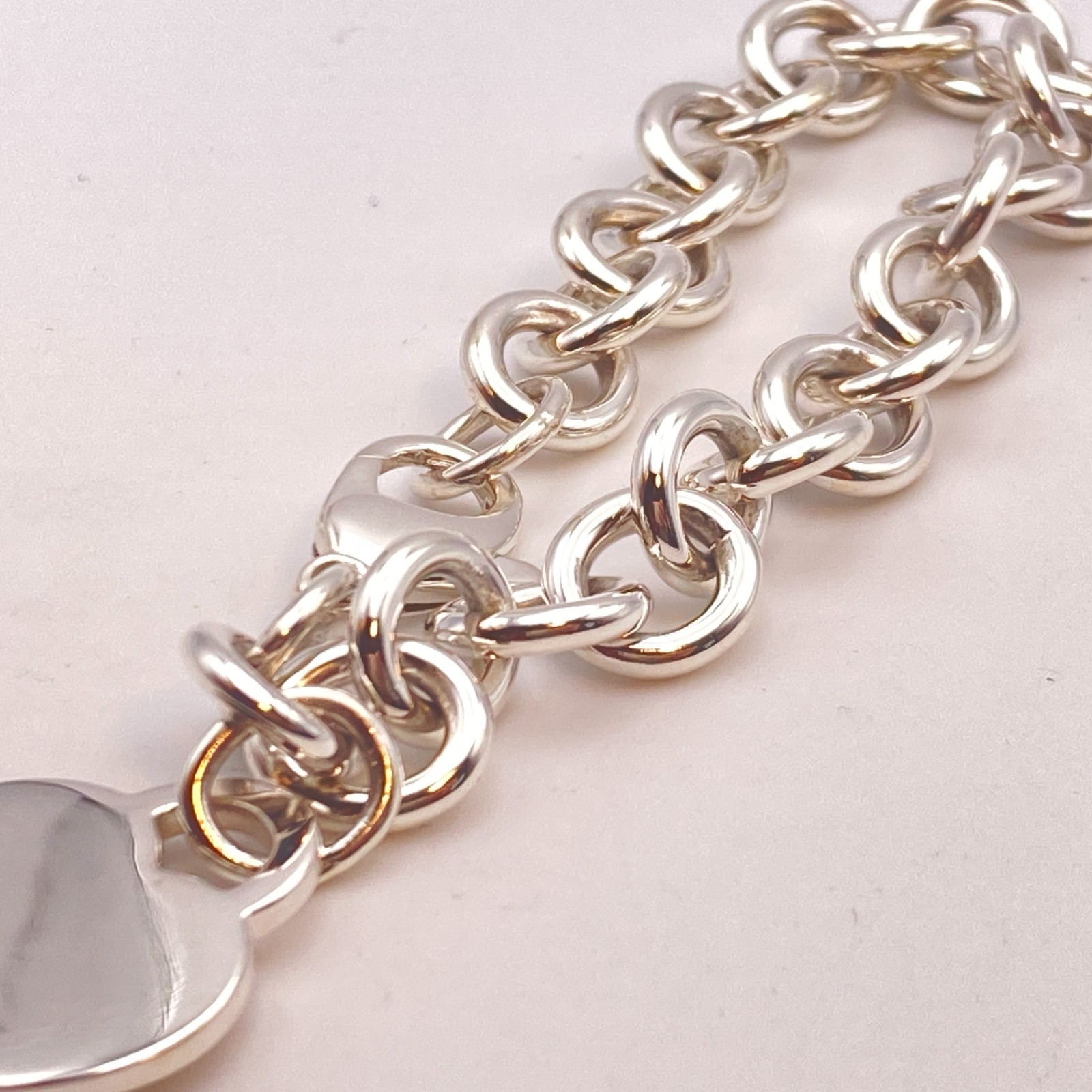 Tiffany & Co. Return to Heart Tag Chain Bracelet 925 Silver 6 1/2″ 33.6g