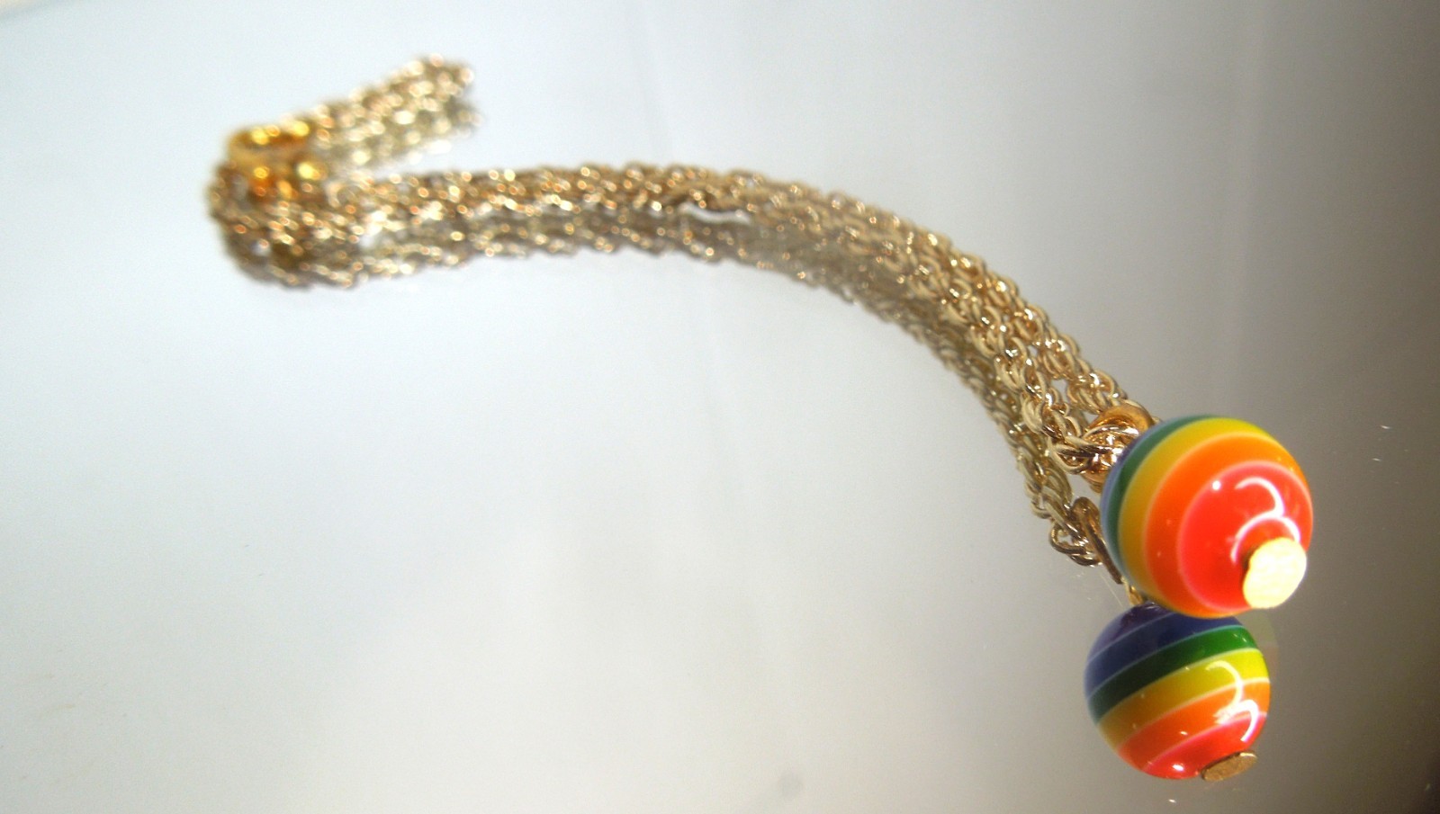Rainbow Bracelet Braided Chain Charm Minimalist Upcycled Colorful