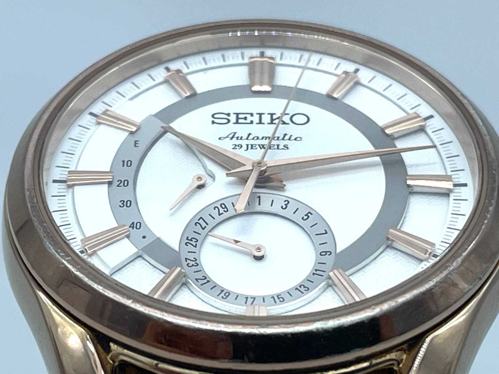 Near MINT SEIKO PRESAGE Automatic Watch Rose Gold 6R27-00B0 SARW004 New Band