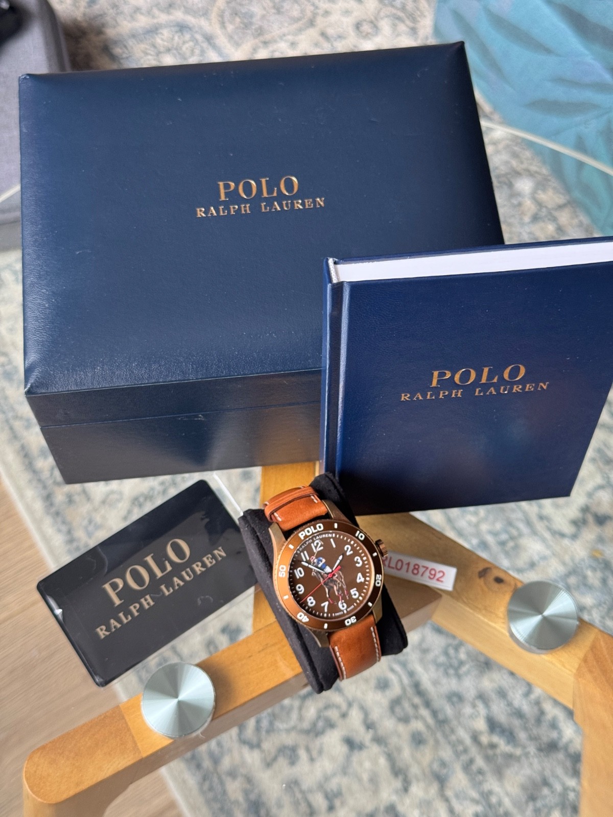 £1,890 NEW Ralph Lauren Polo Watch Automatic Brown Leather Mens Strap 42mm