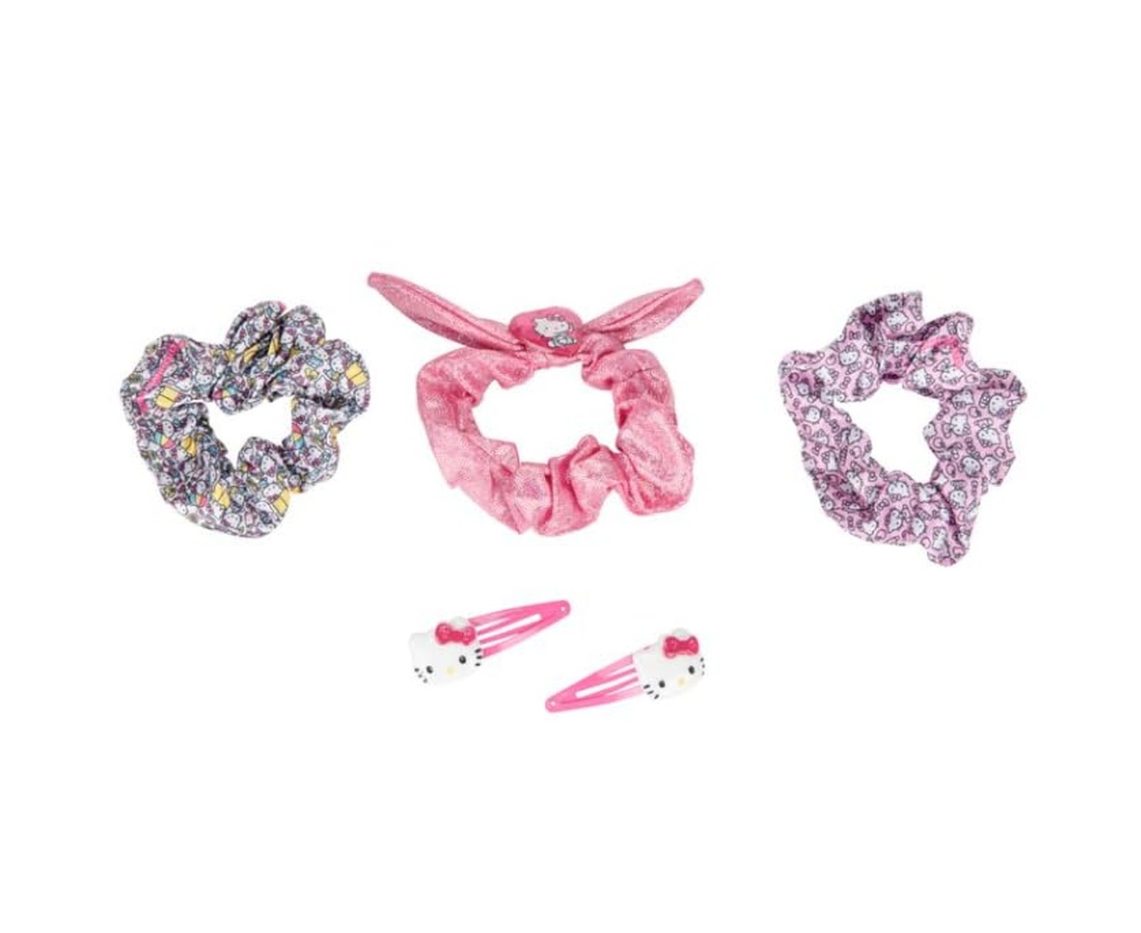 Townley Girl Hello Kitty Scrunchie and Clip 5pc Hair Set