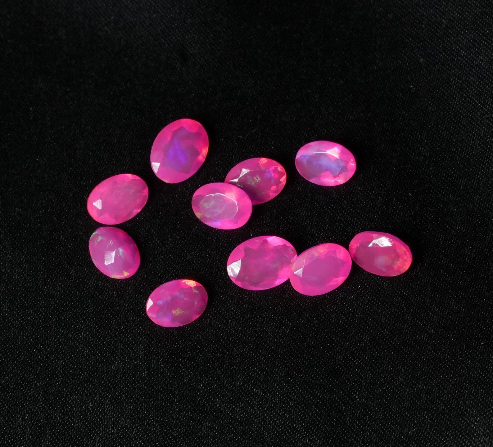 Natural Pink Ethopian Opal Oval Faceted Cut 3x5mm To 8x10mm Loose Gemstone