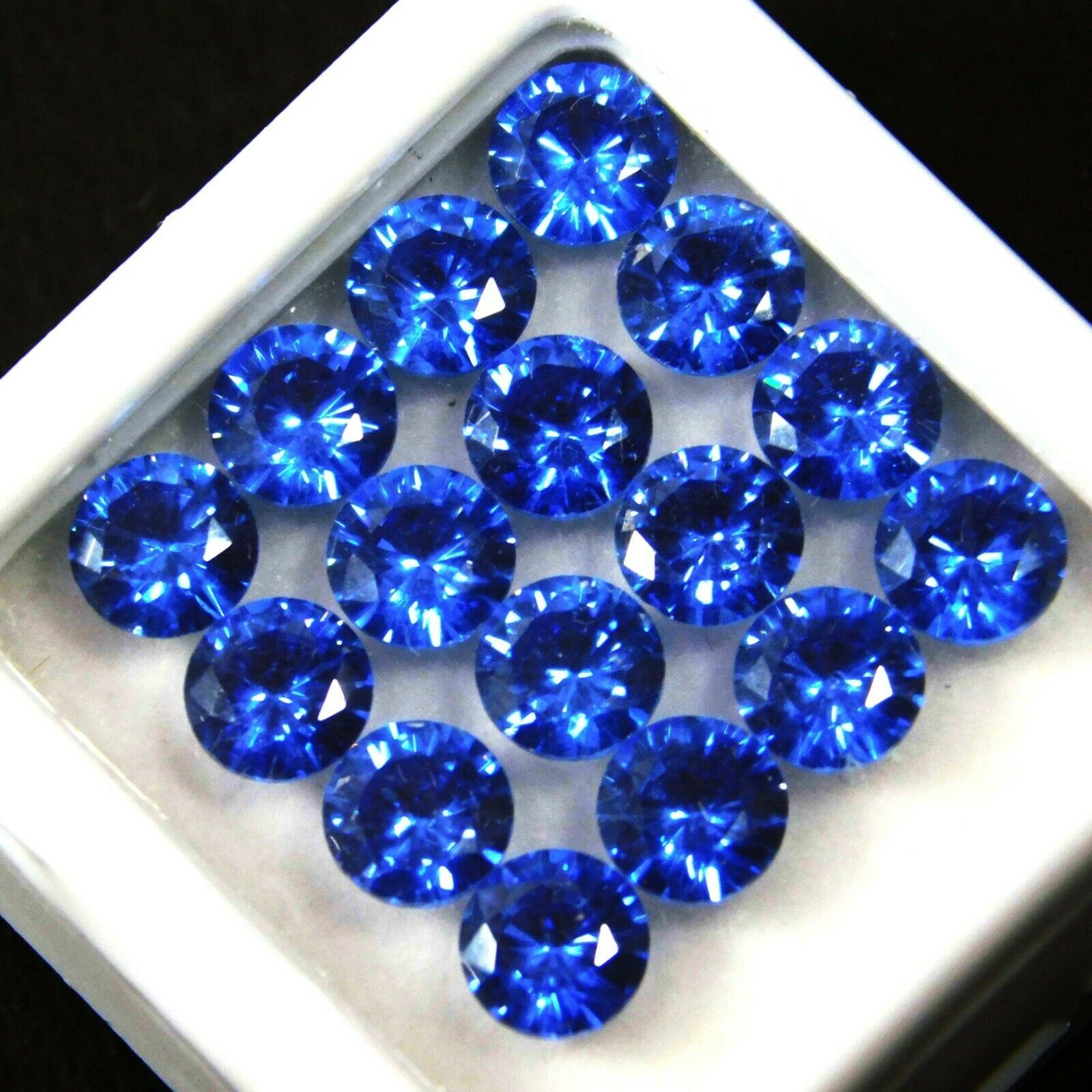 50 PCS Natural Blue Sapphire 5x5mm Round Cut CERTIFIED Loose Gemstone Lot