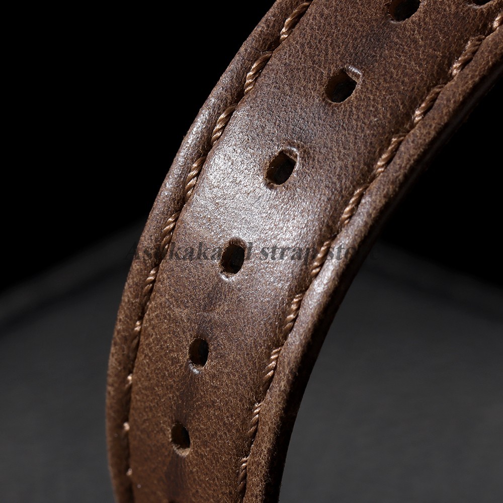 Vintage 70’s Perforated Leather Rally Watch Band Quick Release 18/19/20/22mm