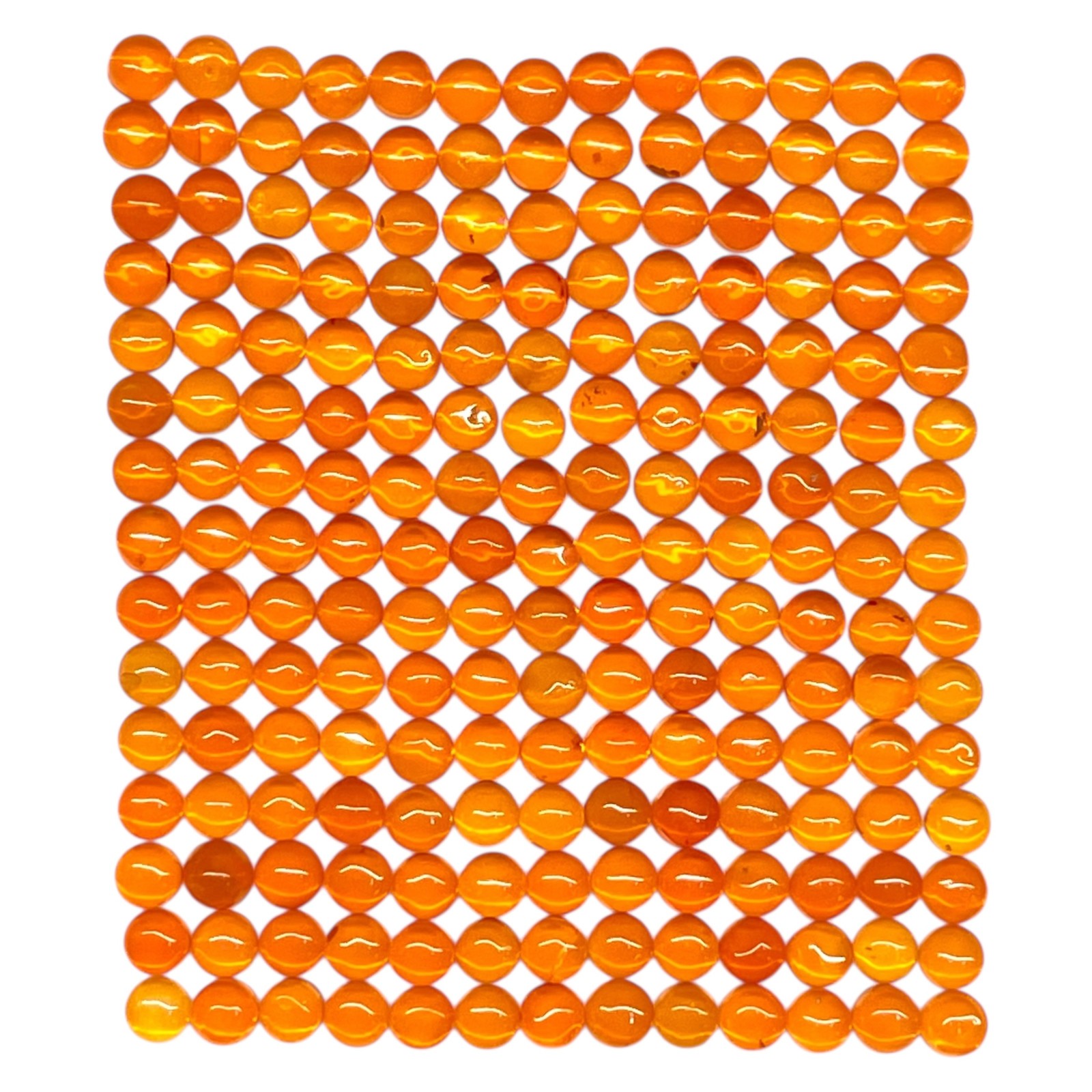 20 Cts 200 Pcs Natural Orange Opal 3mm Round Cabochon Loose Gemstones Lot