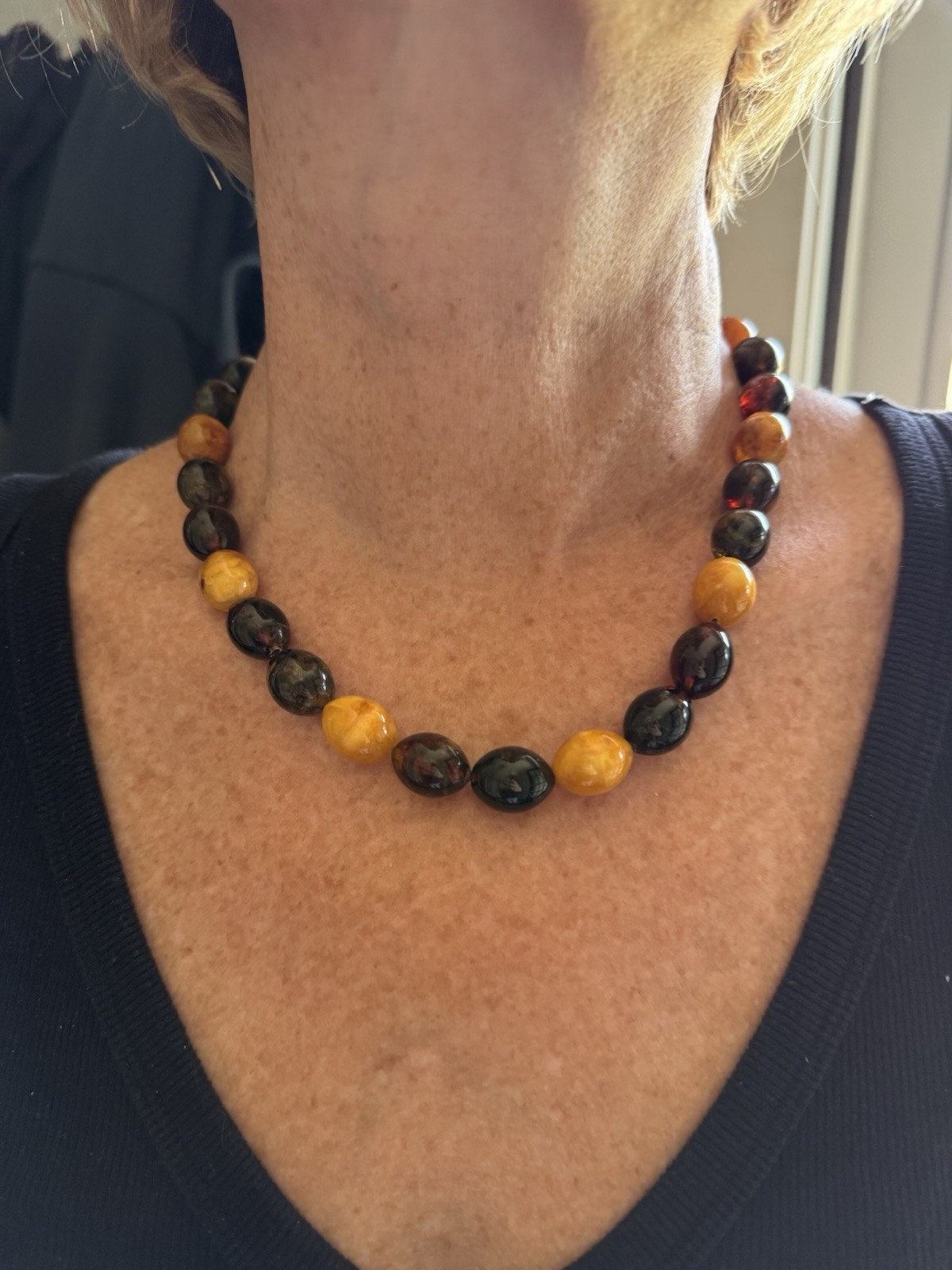 Vintage Baltic Amber Necklace And Bracelet Set- 67 Grams