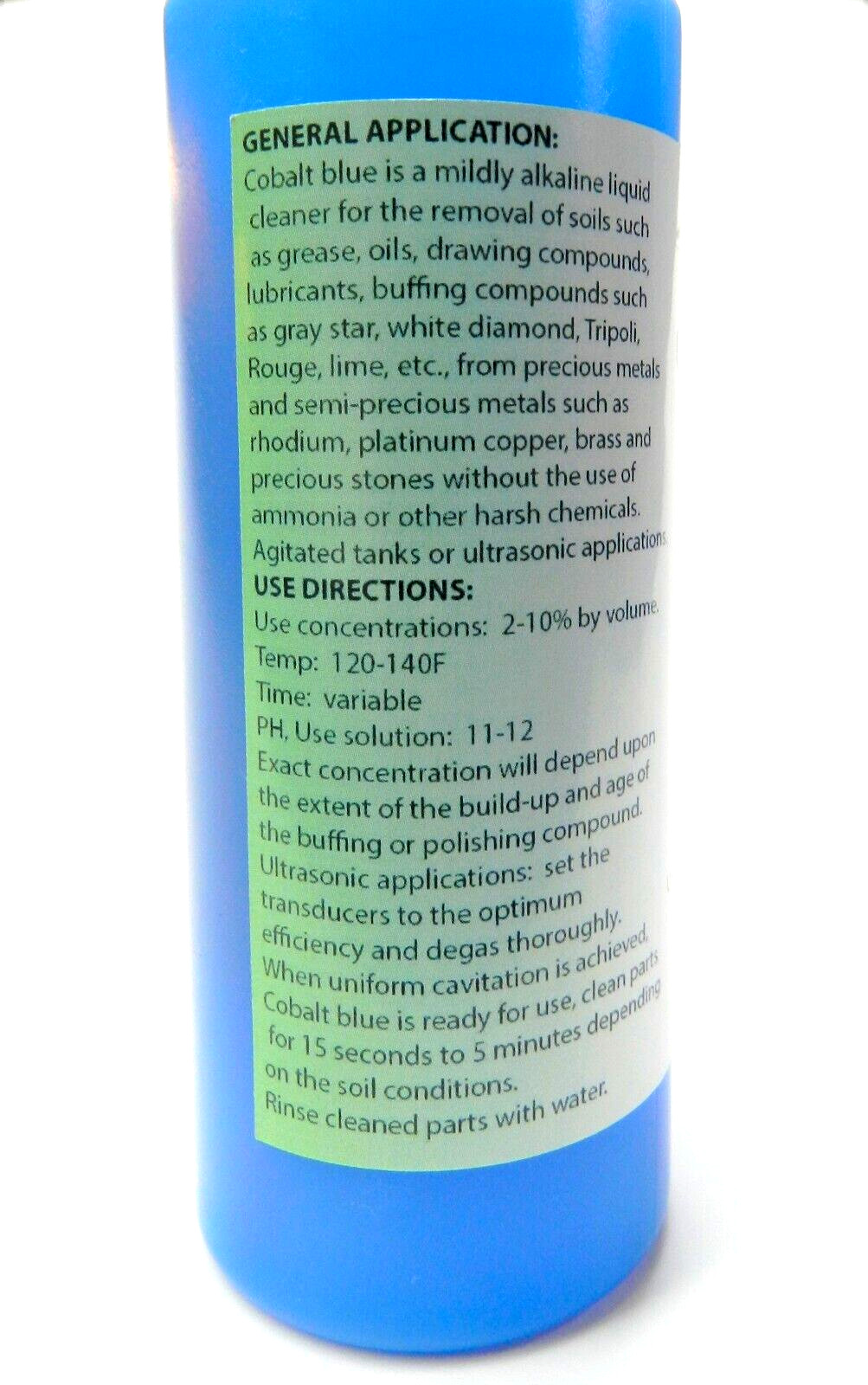 Ultrasonic Solution Cleaner Cobalt Blue Concentrate Cleaning Jewelry Parts 4oz