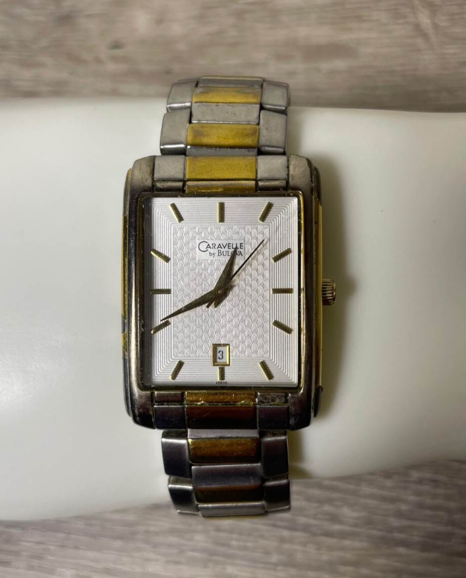 Caravelle By Bulova A6 Two Tone Men’s Watch C935042 New Battery