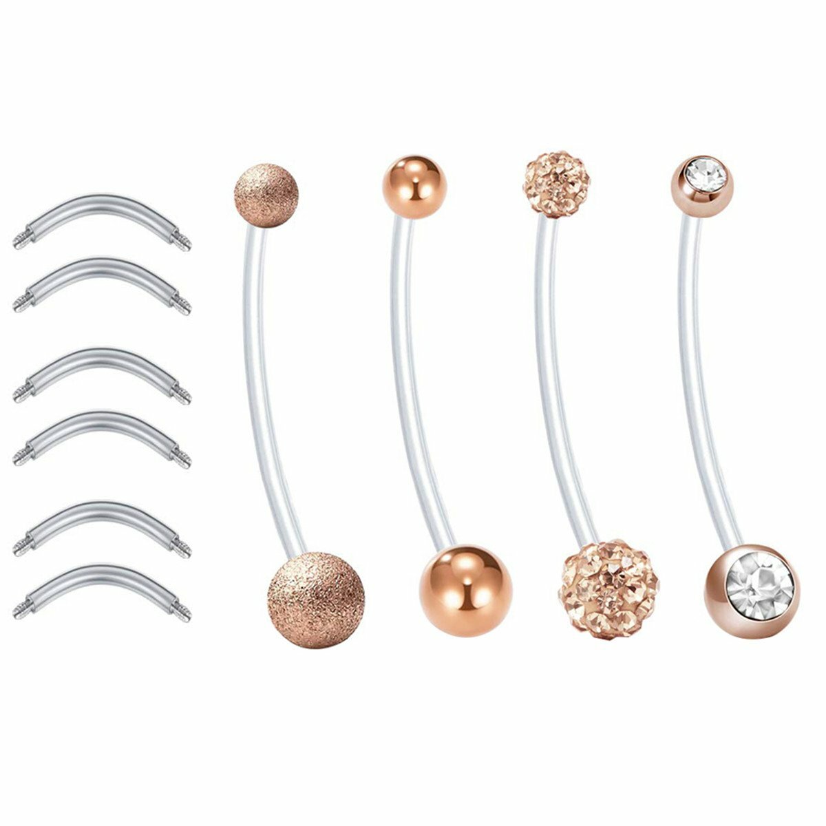 4Pcs 14G Pregnancy Belly Button Rings Sport Maternity Flexible Navel Belly Rings