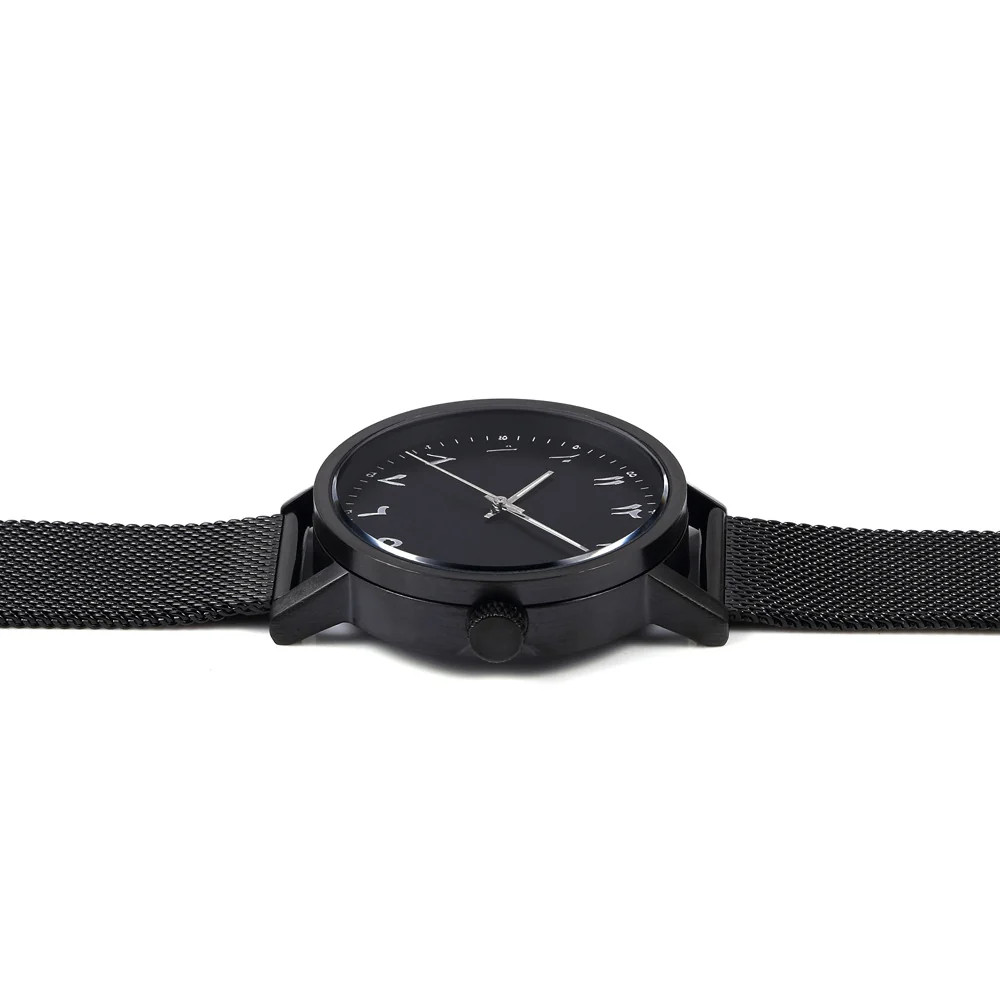 Leather Strap Watch Quartz Movement 40mm Dial Stainless Steel Crown Mineral