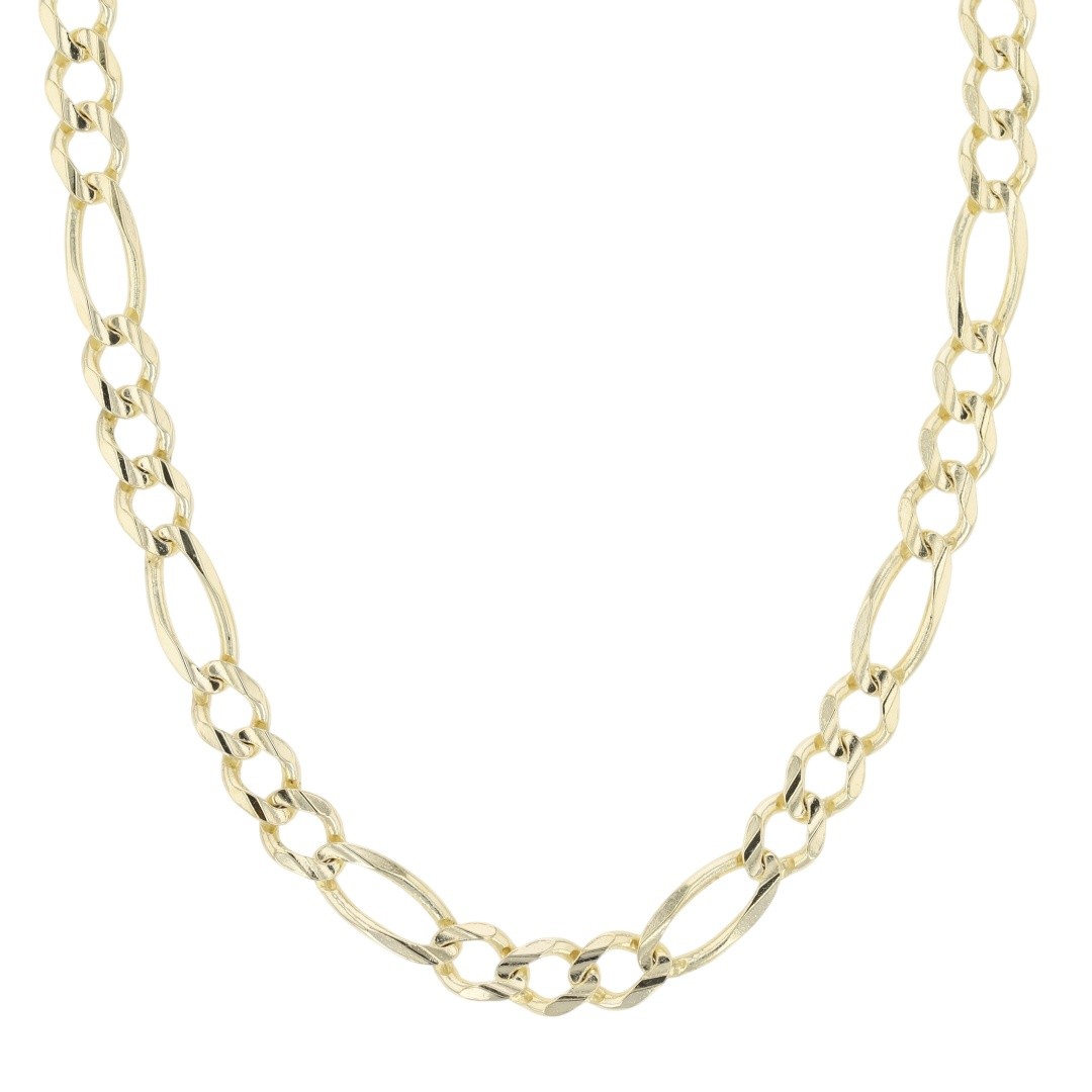 4.1mm Figaro Link Chain 21″ Necklace 14k Yellow Gold 10.48 Grams