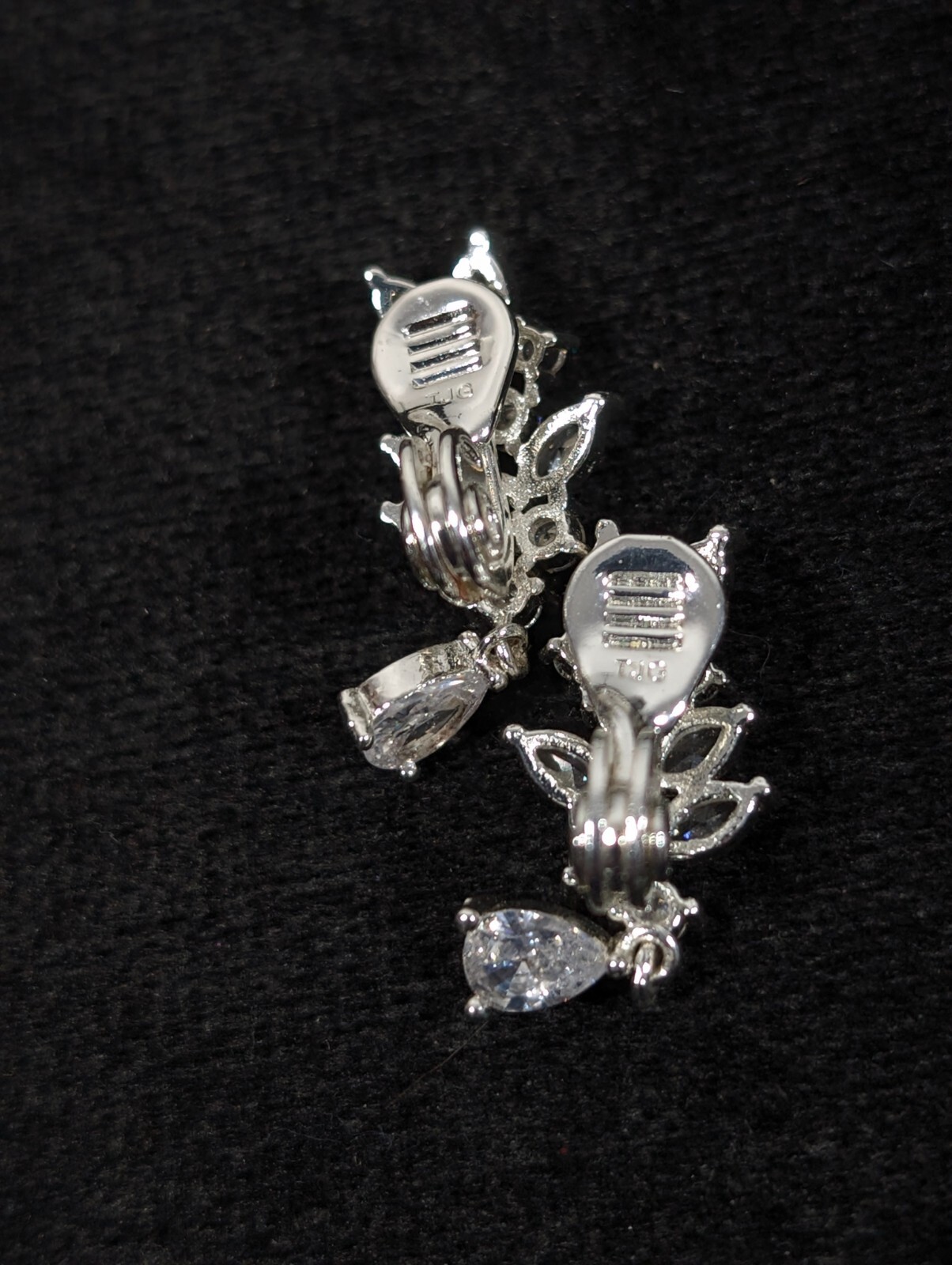 TJG The Jewelry Group for Napier Silvertone Marquise Crystal Earrings Bridal