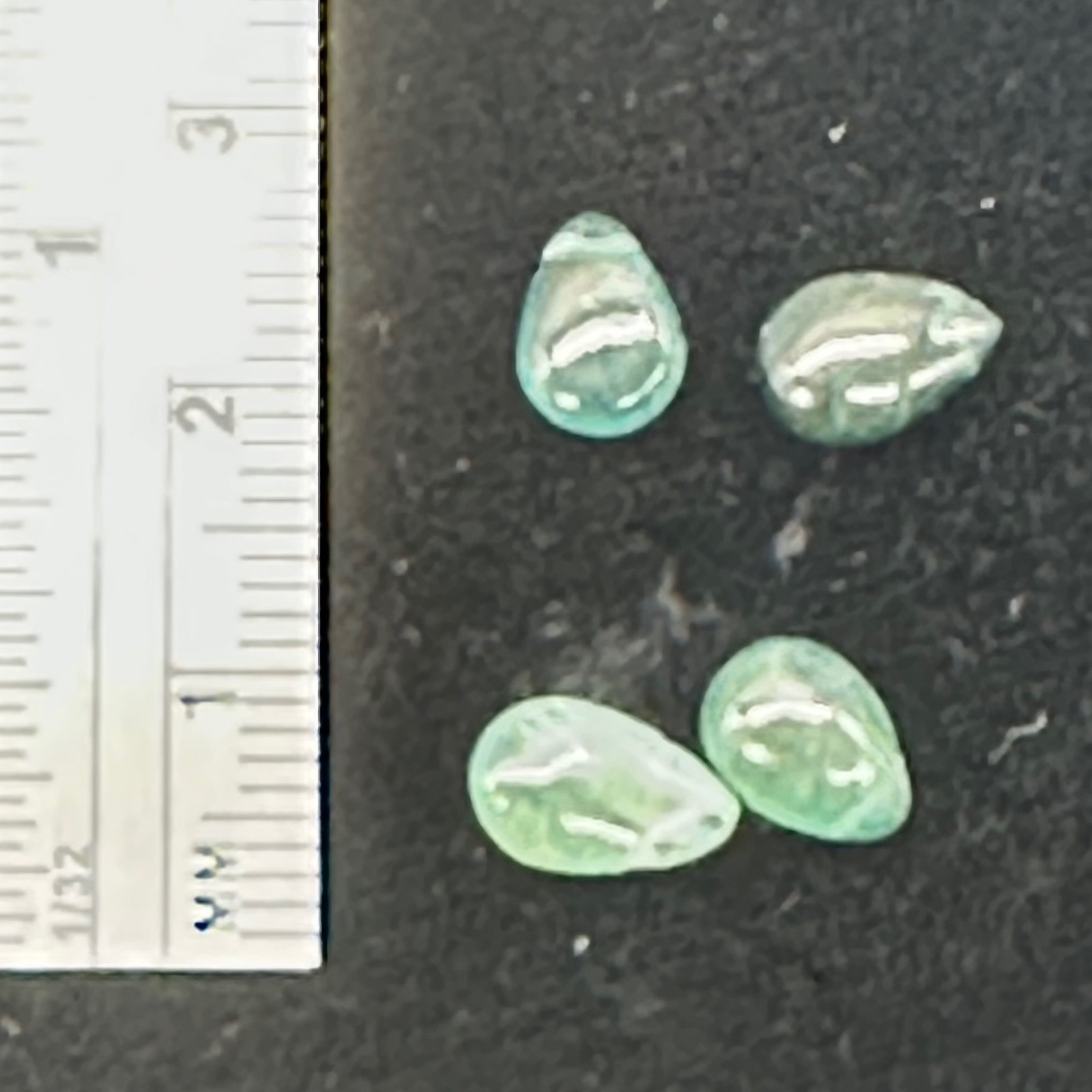 Grandidierite AAA Briolette Beads | 9x6x4 to 7x6x3mm | Aqua, Blue | 4 Beads |
