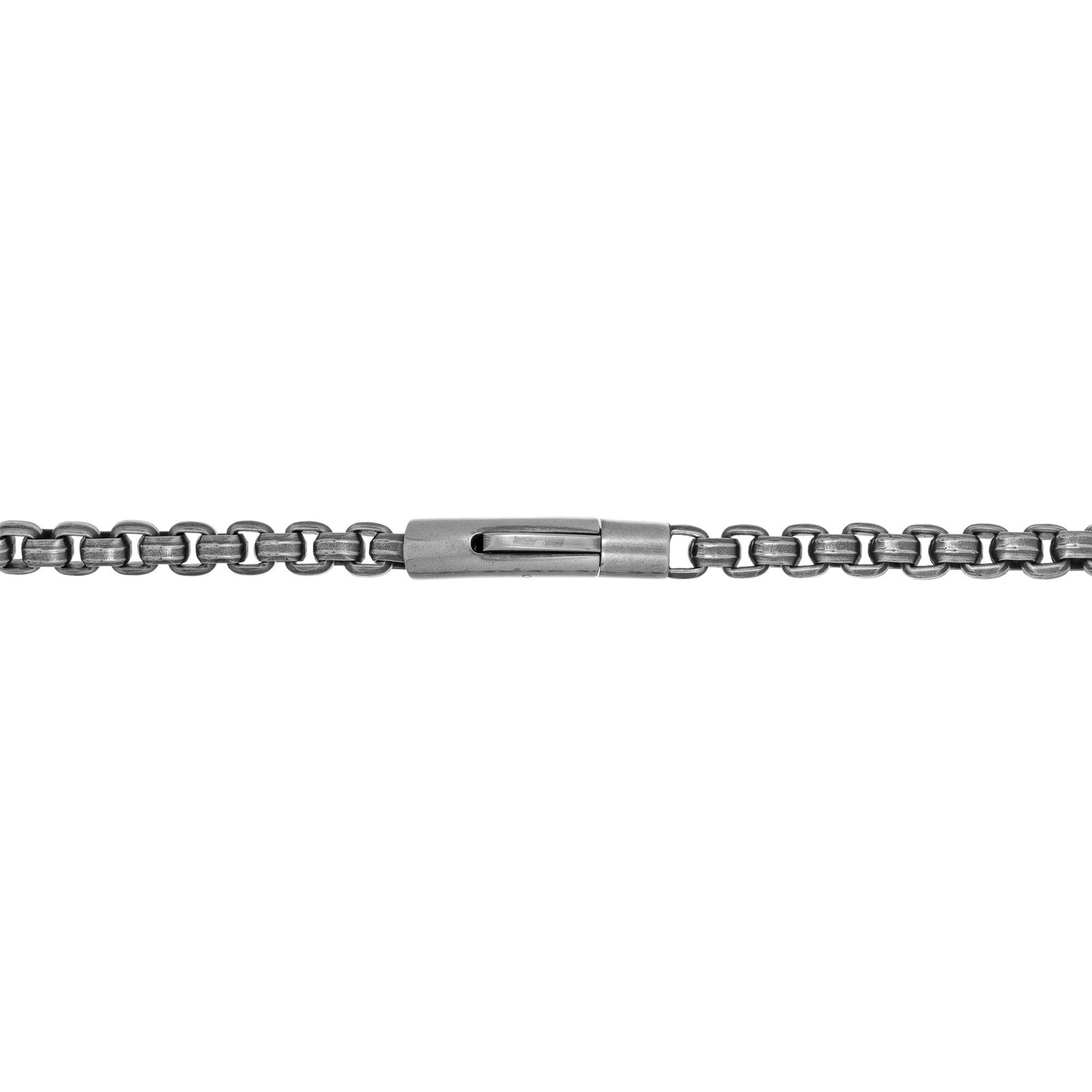 The Graphite – Stainless Antique Finish 6mm Rolo Chain with Push Lock – 24 Inch
