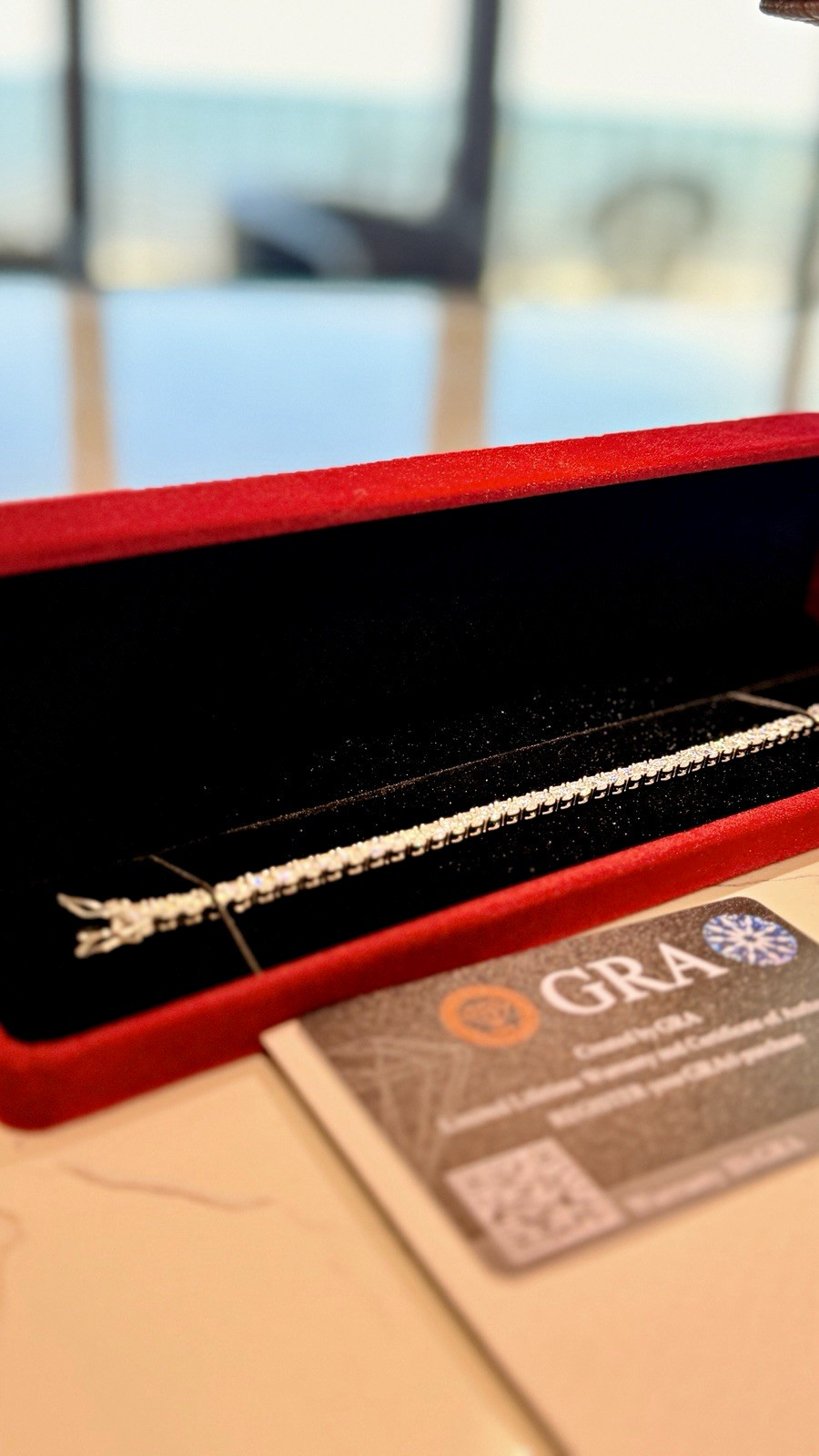 GRA Certified Moissanite 925 Silver Tennis Bracelet Round Prong Box Clasp