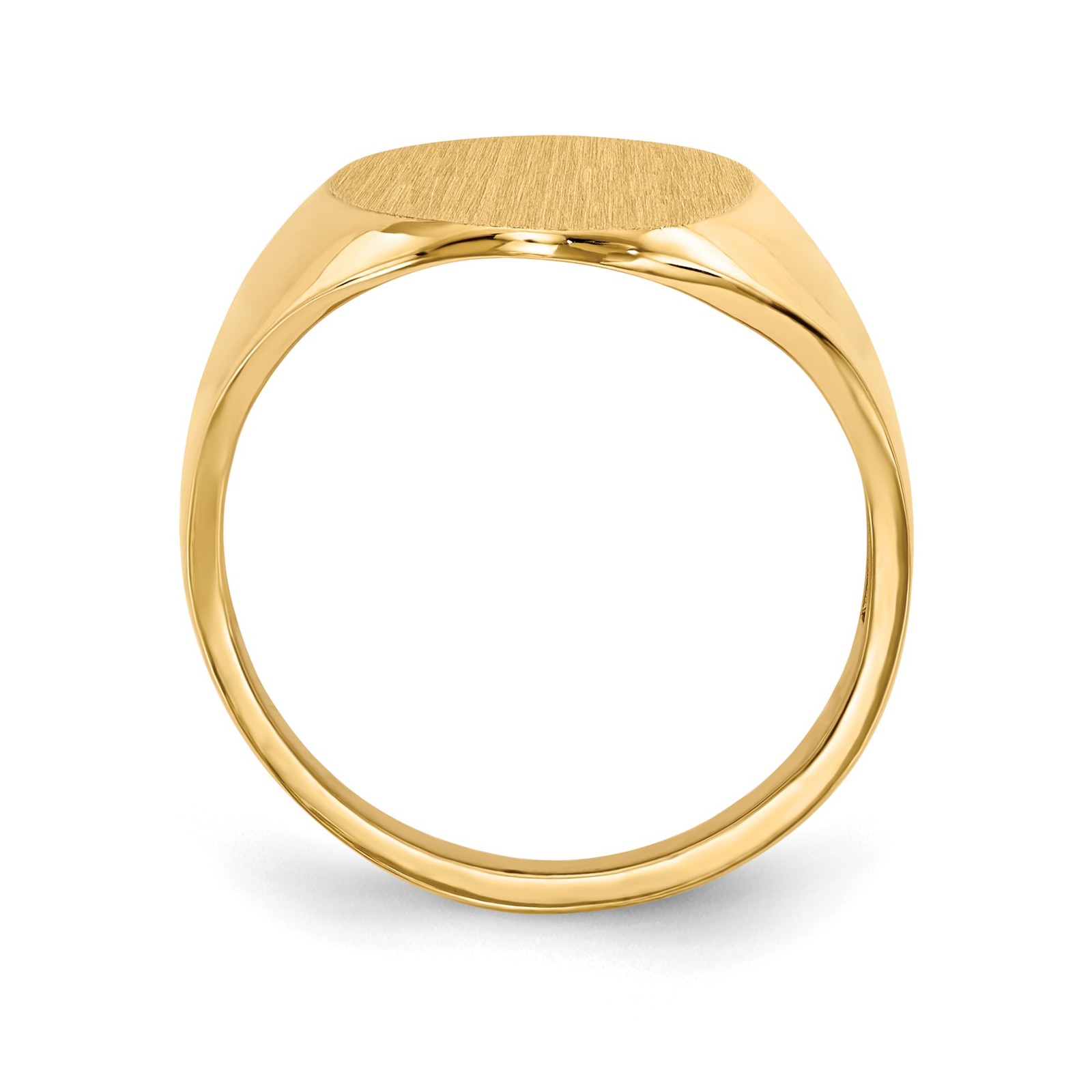 14k Yellow Gold 12.0×17.0mm Oval Open Back Signet Ring – Size 7 Mens Womens