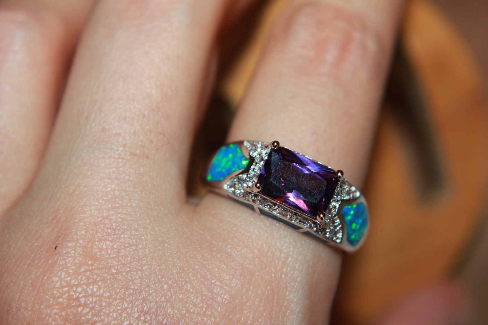 fire opal ring gems silver jewelry 5.75 8.5 9.75 Victorian cocktail engagement