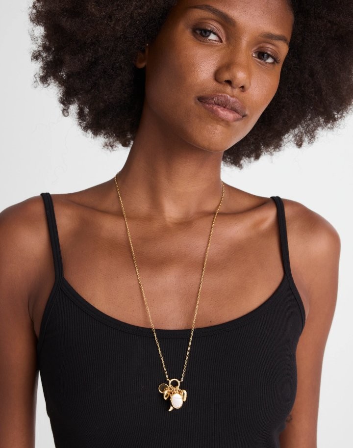 Madewell Mother-of-Pearl Charm Chain Necklace, Mother Of Pearl Color, All Size