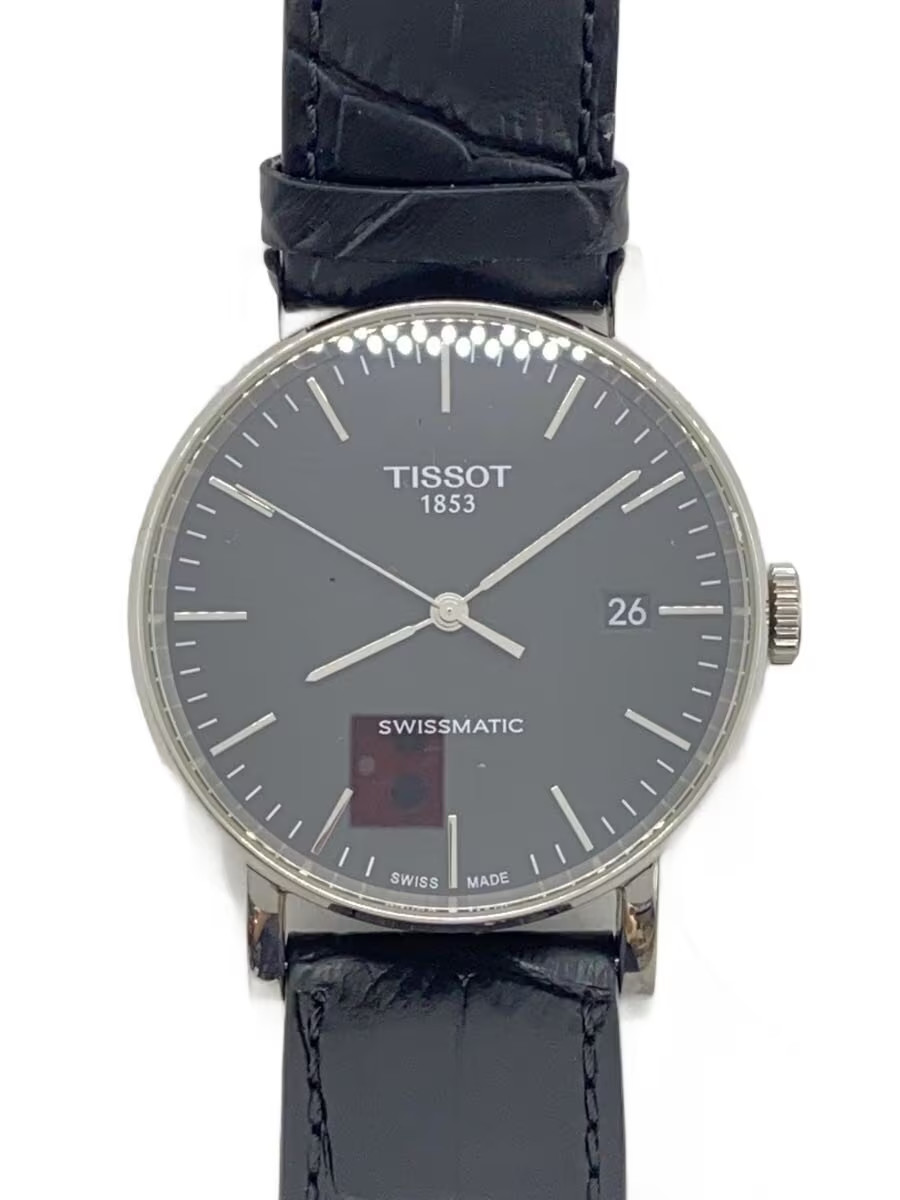 TISSOT Everytime Swissmatic T109407 Automatic Black Dial Date Leather Wat