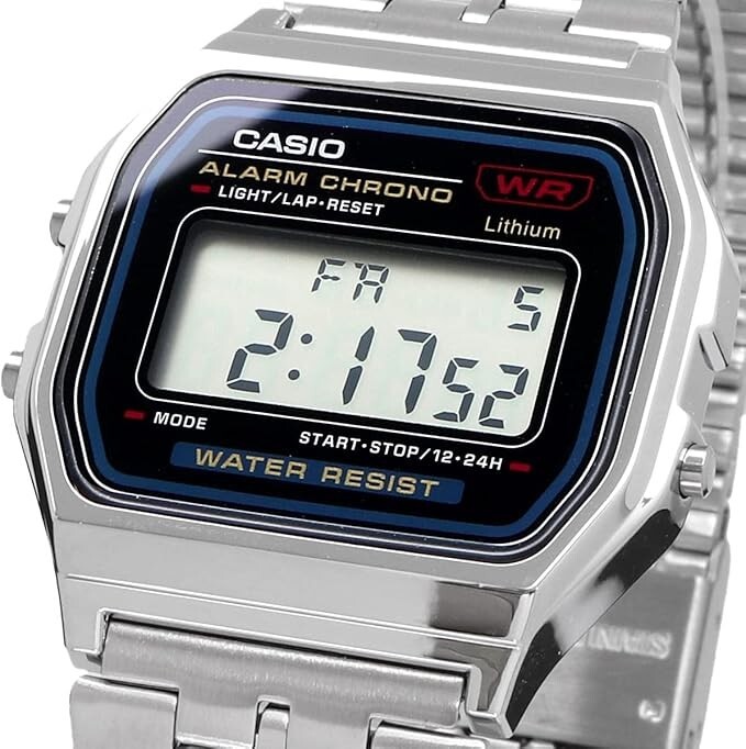 CASIO A159WA-N1 Classic Digital Watch Stainless Steel Band New Japan