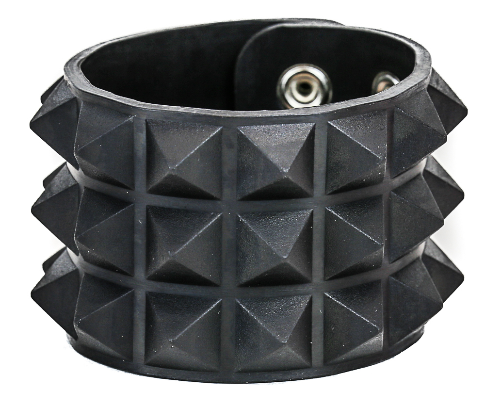 Studded Rubber Silicone Pyramid Gothic Bracelet Punk Goth Thrash Rockabilly