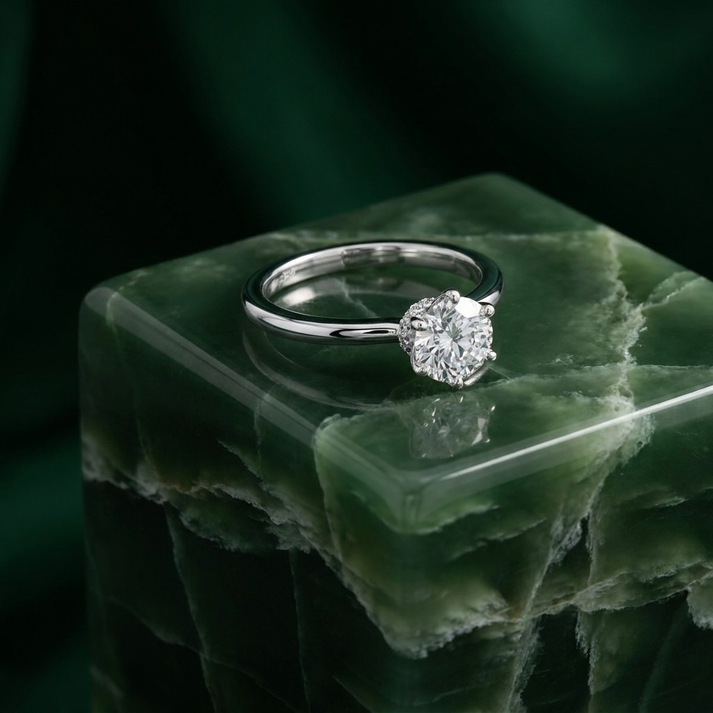 14K Yellow Gold Round Lab Grown Diamond Engagement Ring 1.17ct IGI Certified