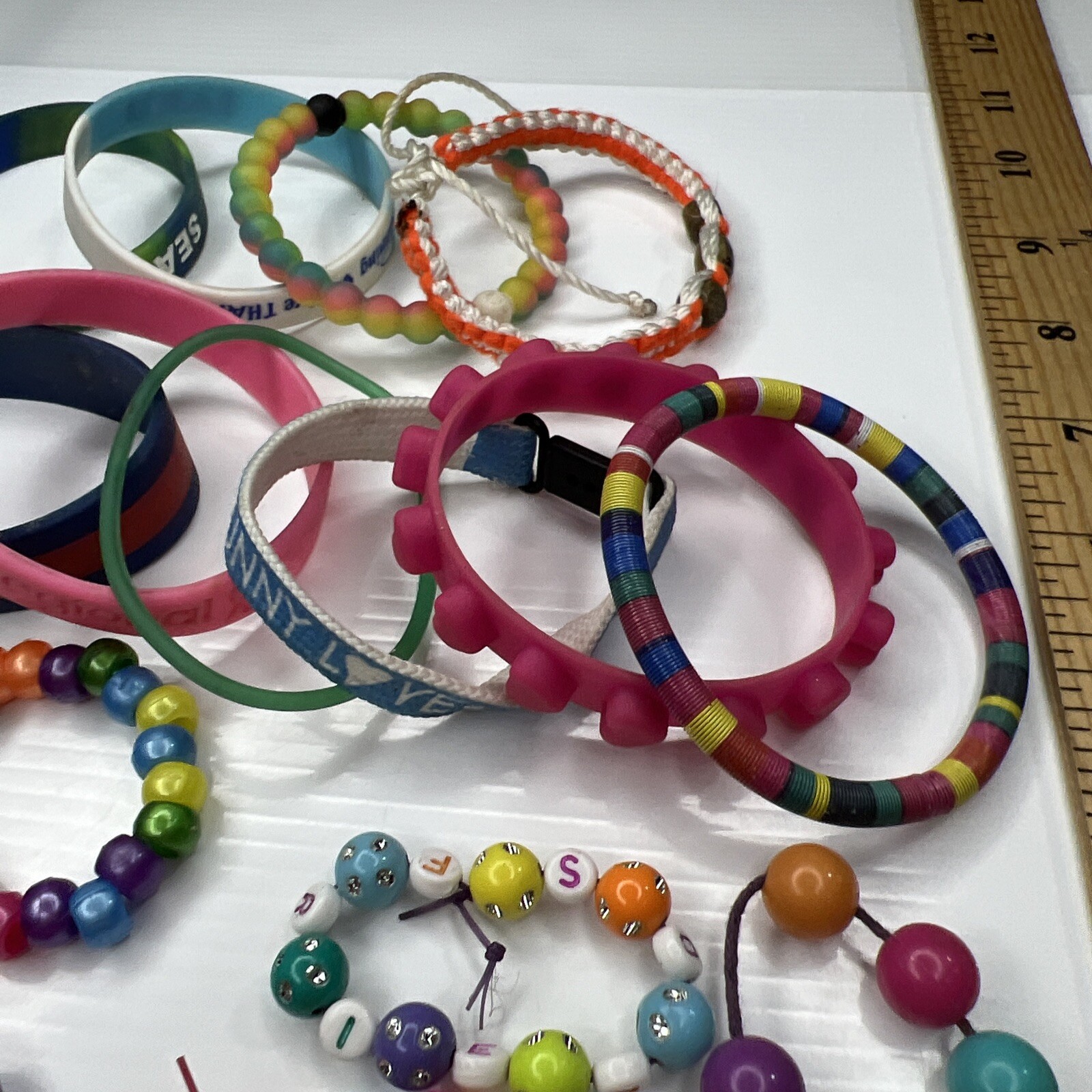 H1 Lot silicone girls Unisex kids bangles bands Retro bracelets