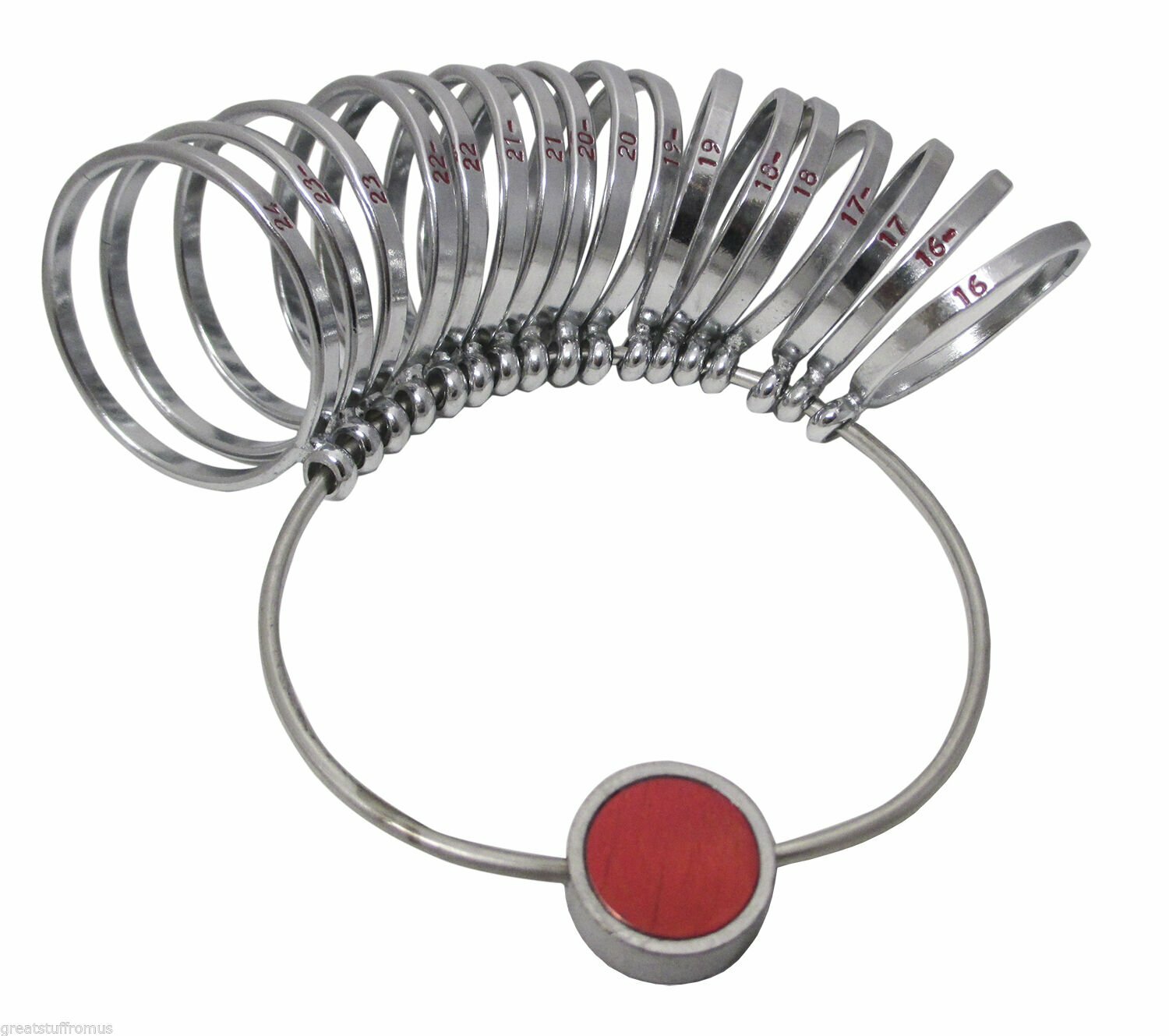 Jeweler’s Nickel Plated Brass Jumbo Large Finger Gauge Ring Sizer – Sizes 16-24