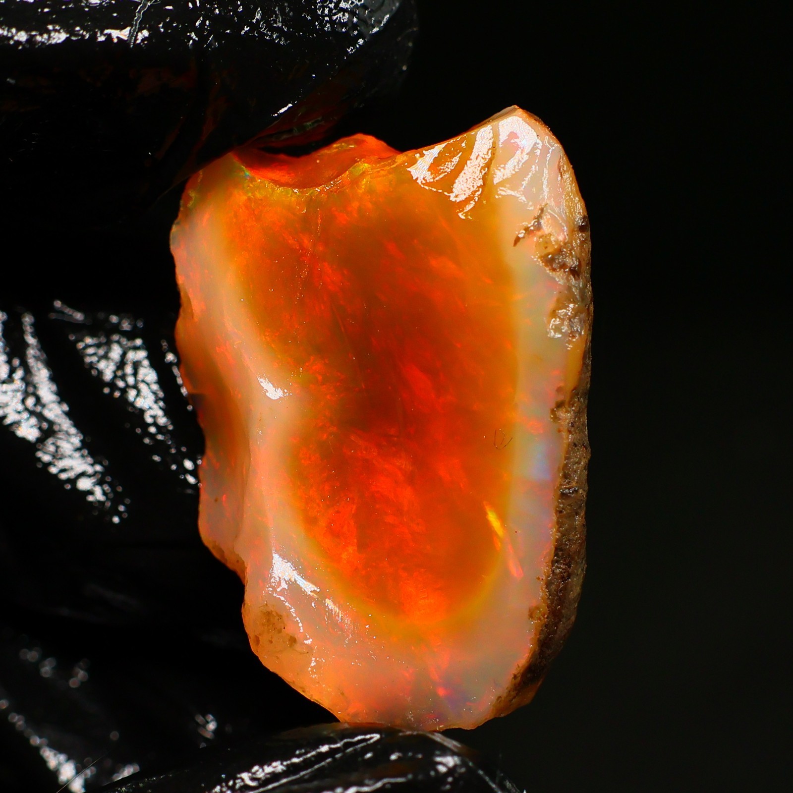 Natural Ethiopian Welo Opal Rough 28.75 Ct Gemstone – Bright Play of Color Fire