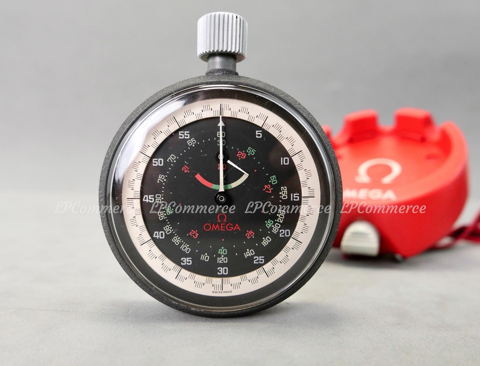 Omega Race Stopwatch Manual Wind Stopwatch Clock 1980 Stand